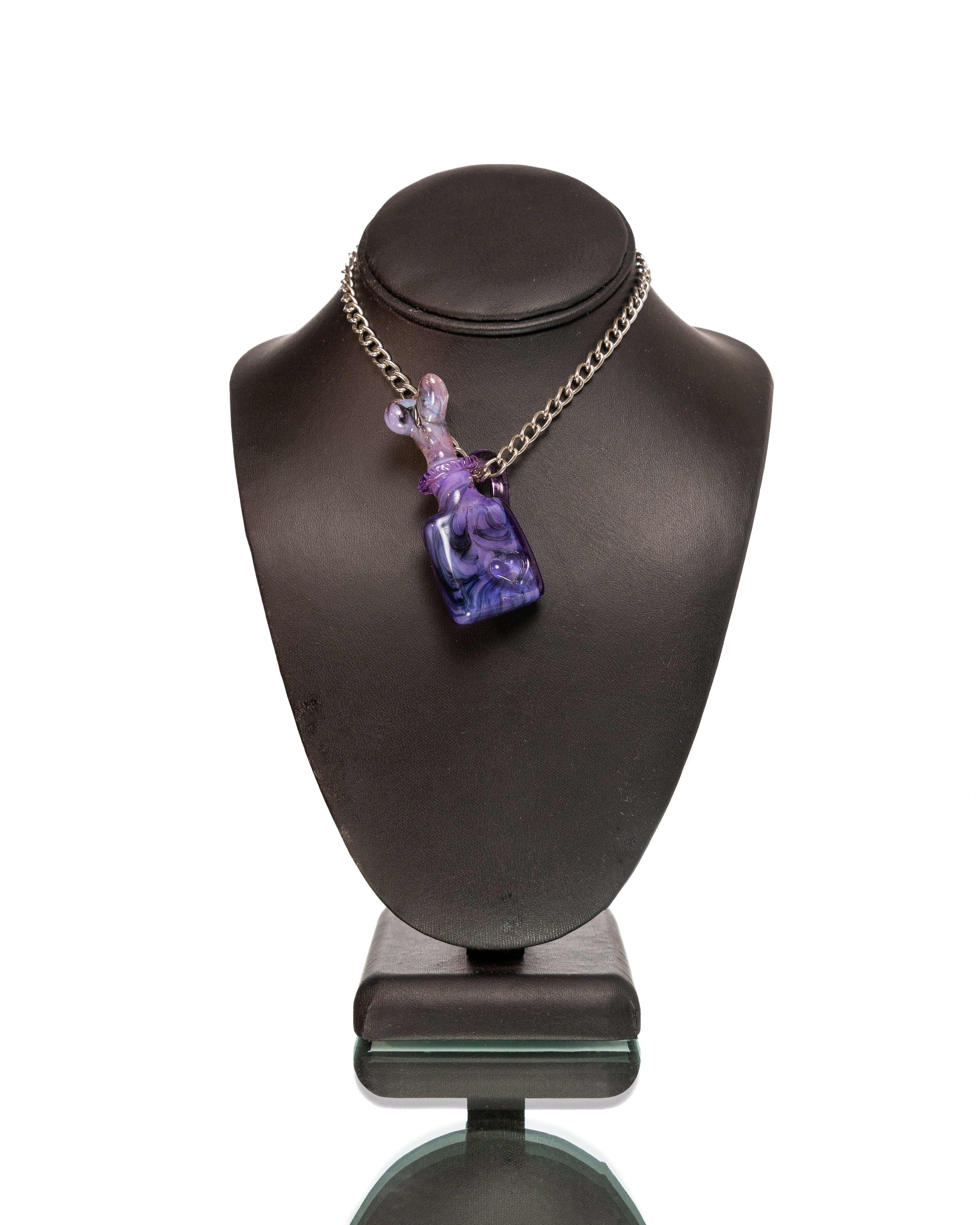 Hensley Glass - Heart Potion Pendant - Purple & Pink