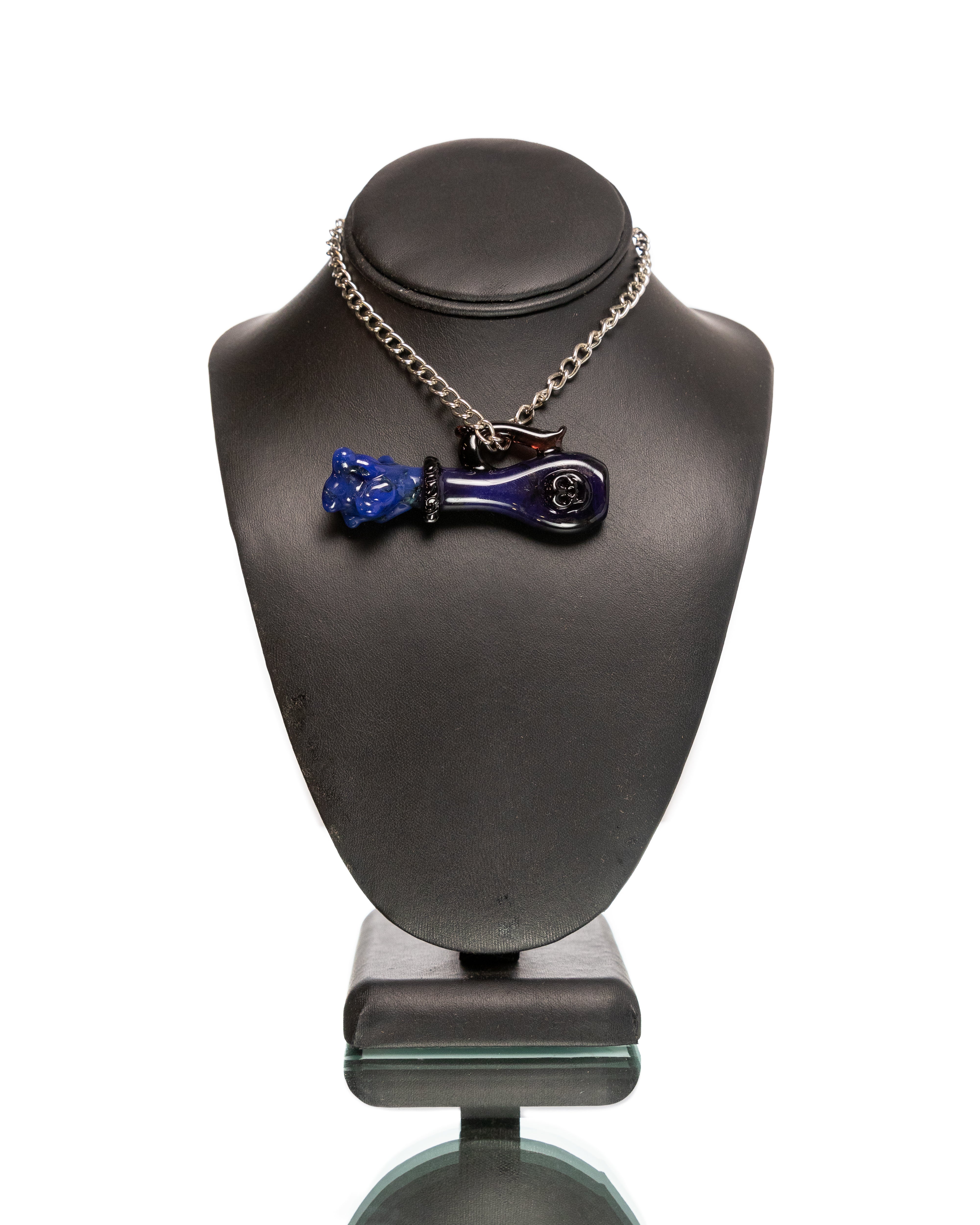 Hensley Glass - Potion Pendant - Dark Purple & Blue