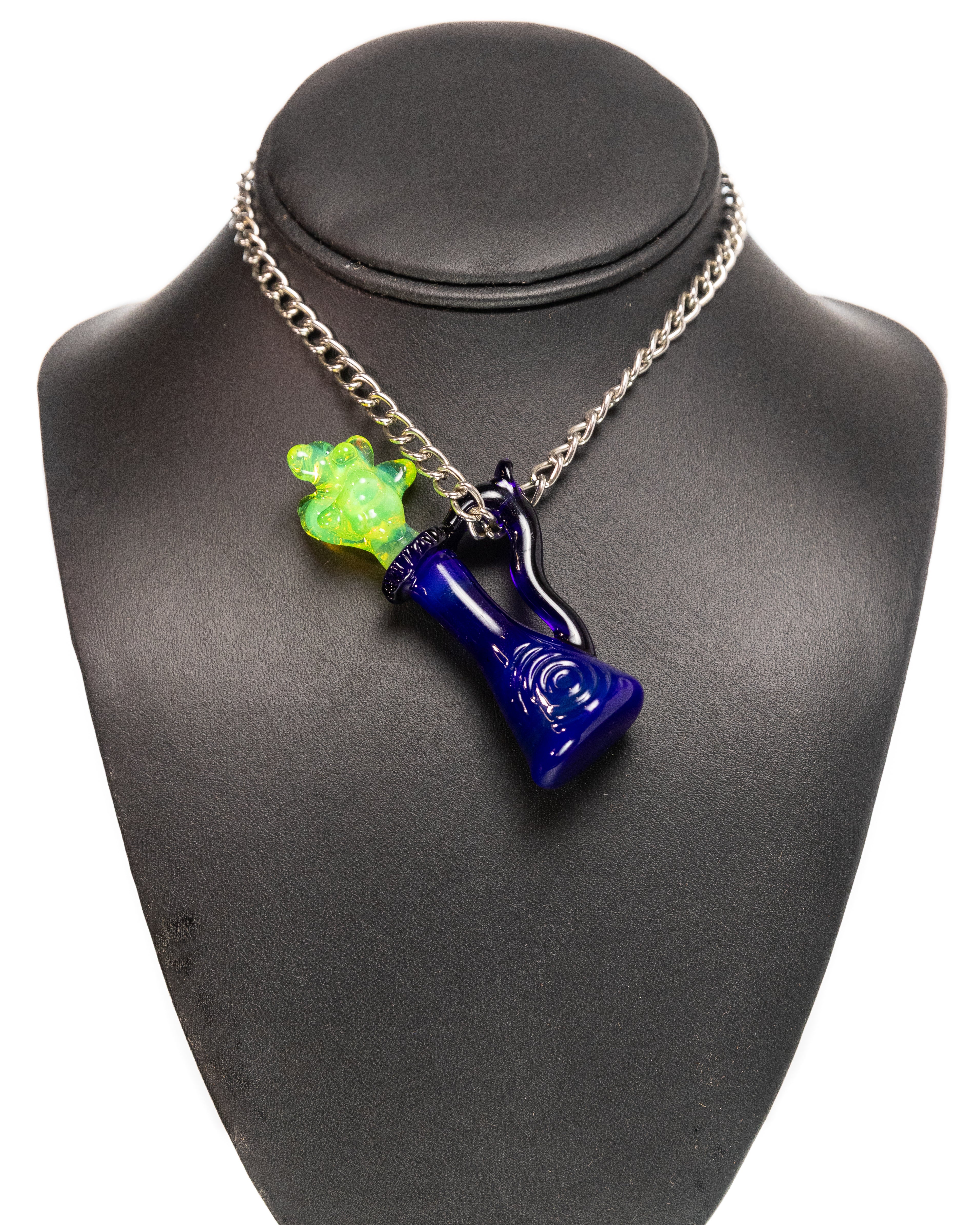 Hensley Glass - Potion Pendant - Blue & Green