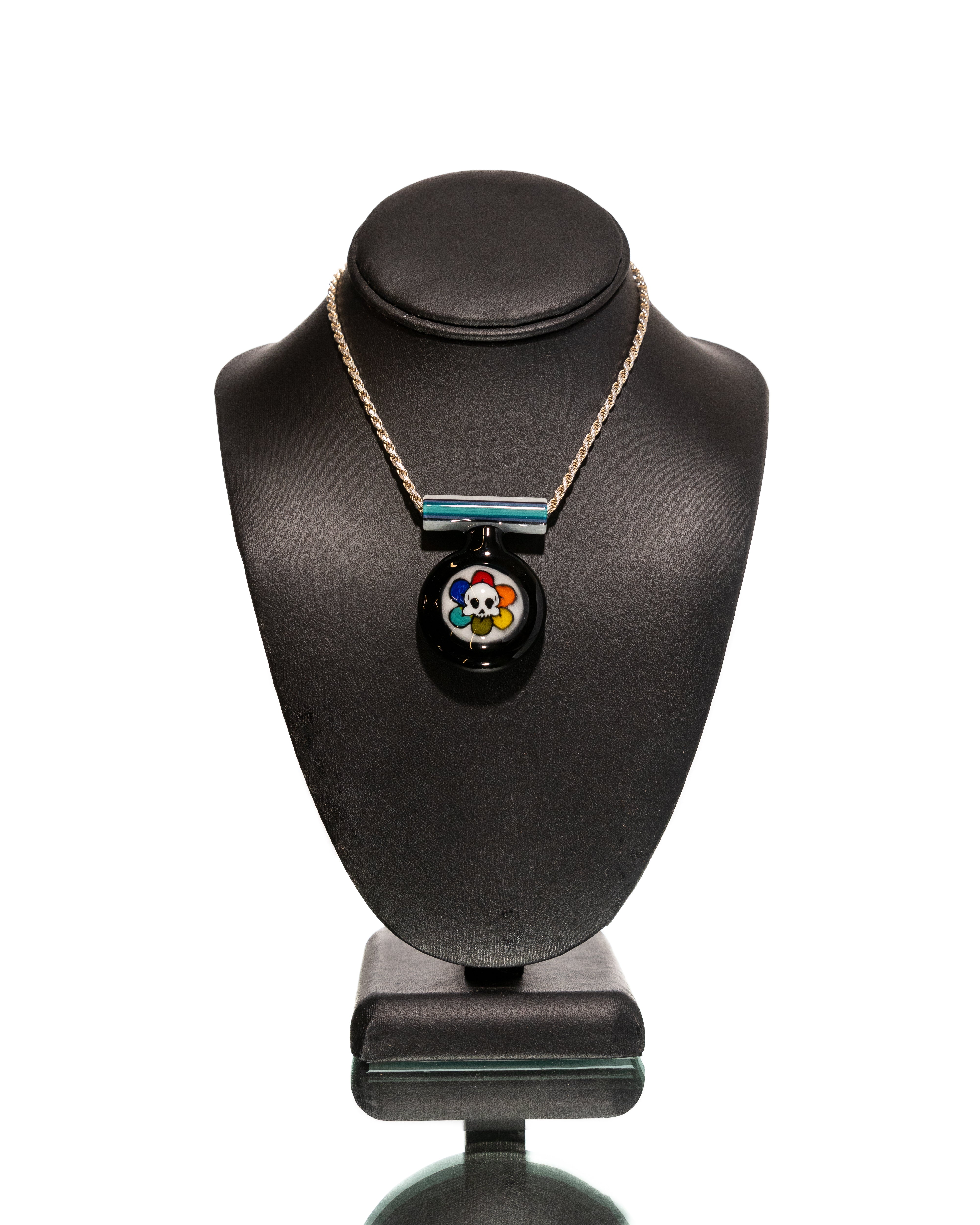 Hendy Glass - Skull Pendant - Dark Blue