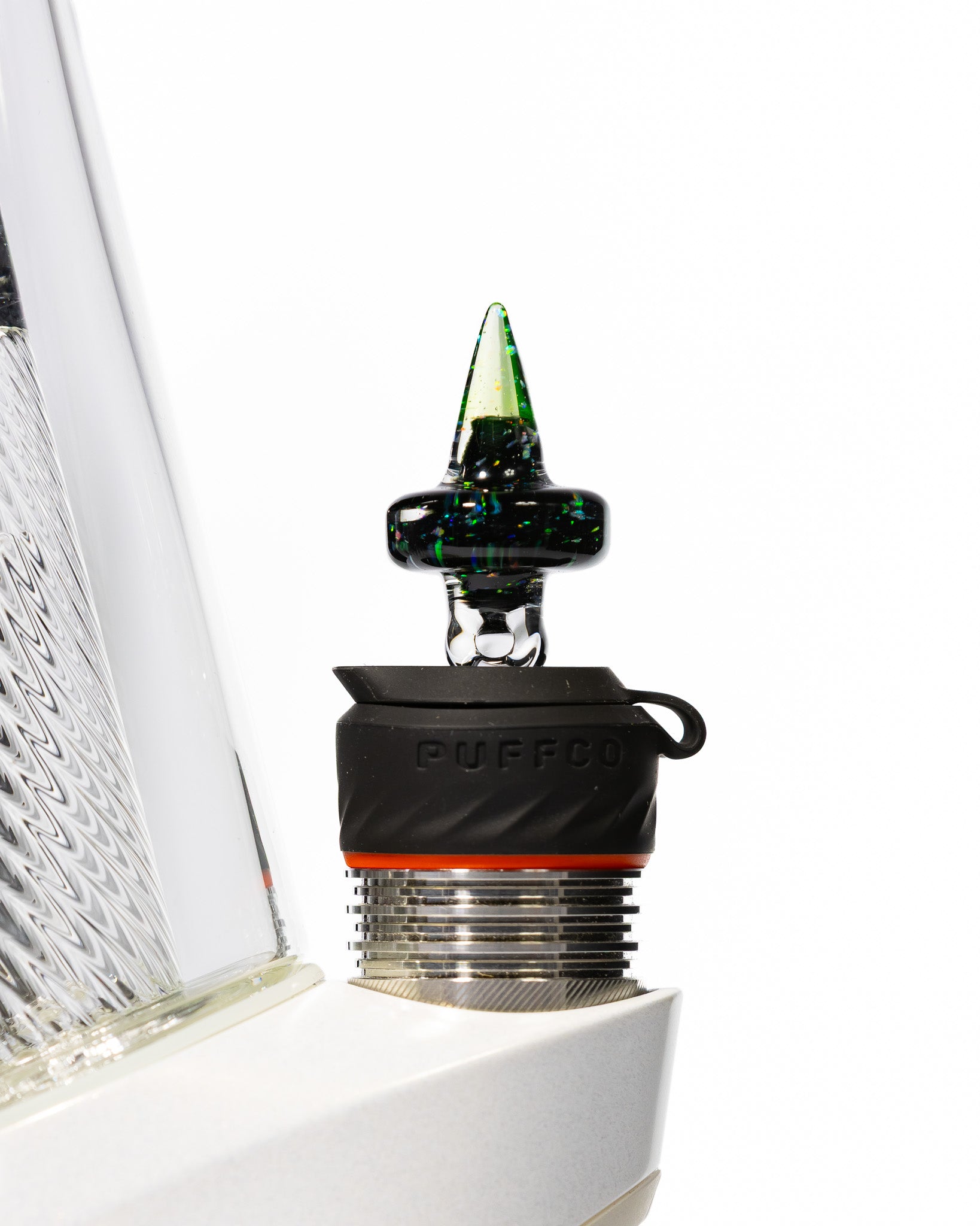 Coos Glass - 10mm Crushed Opal Spike 3DXL Joystick - Ion & Galaxy Black (UV)