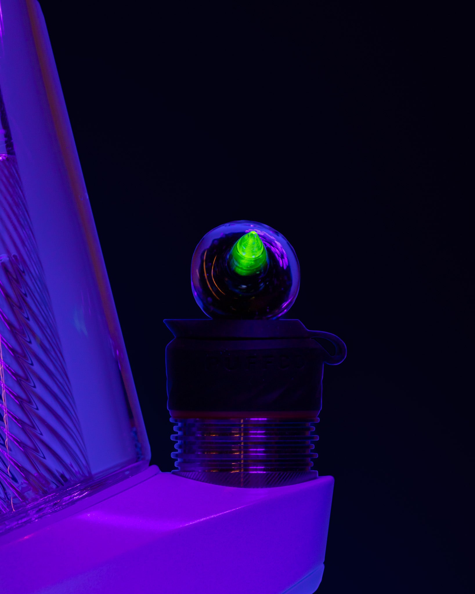 Coos Glass - 10mm Crushed Opal Spike 3DXL Joystick - Ion & Galaxy Black (UV)