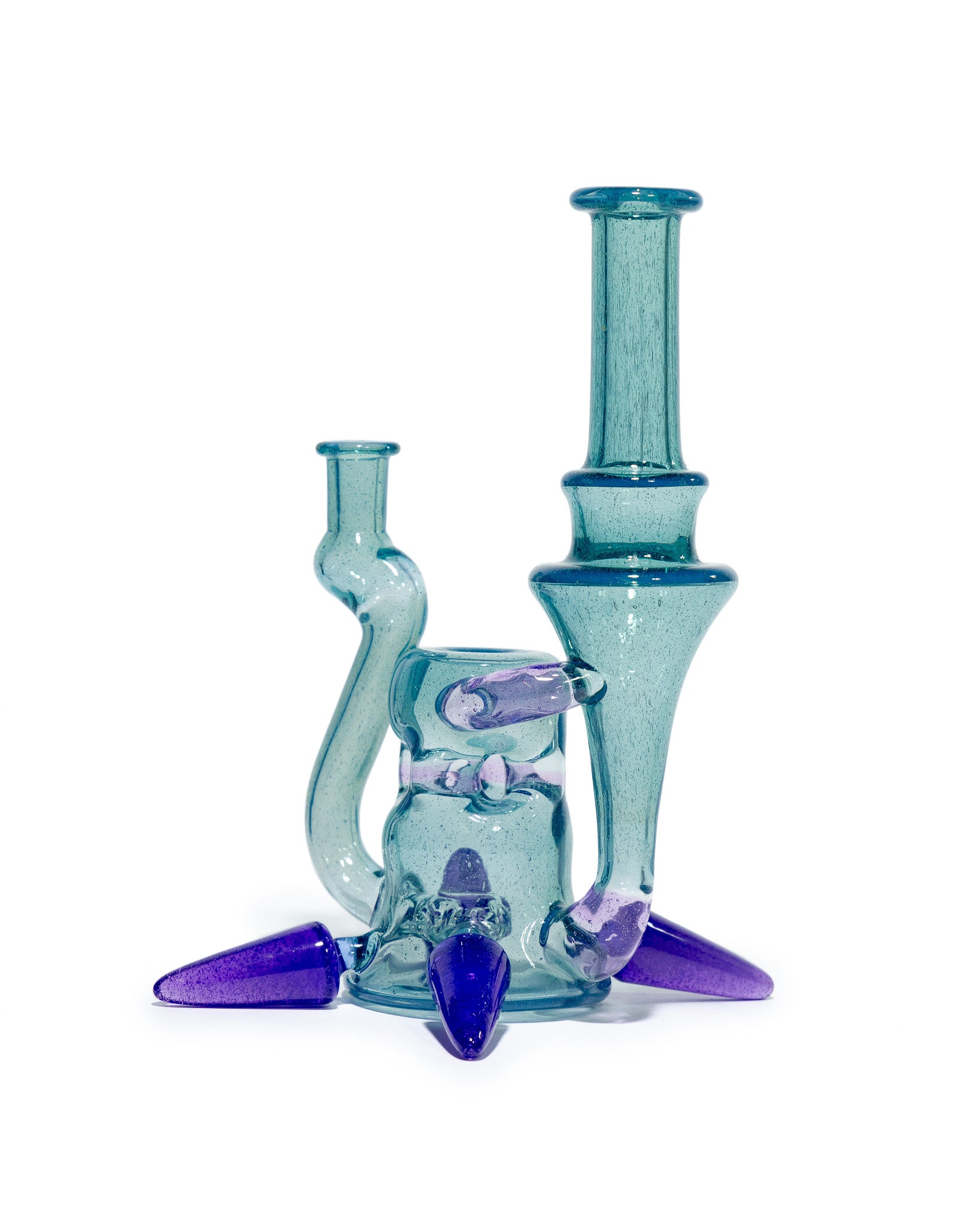 Prophecy Glass - Single Uptake Recycler - Blue / Purple Lollipop