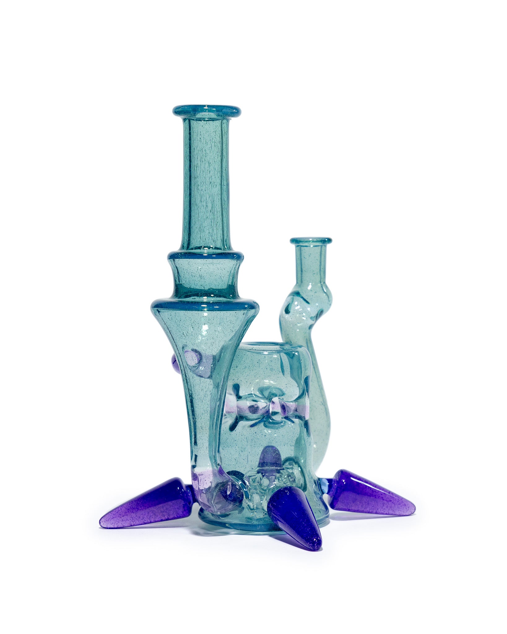 Prophecy Glass - Single Uptake Recycler - Blue / Purple Lollipop