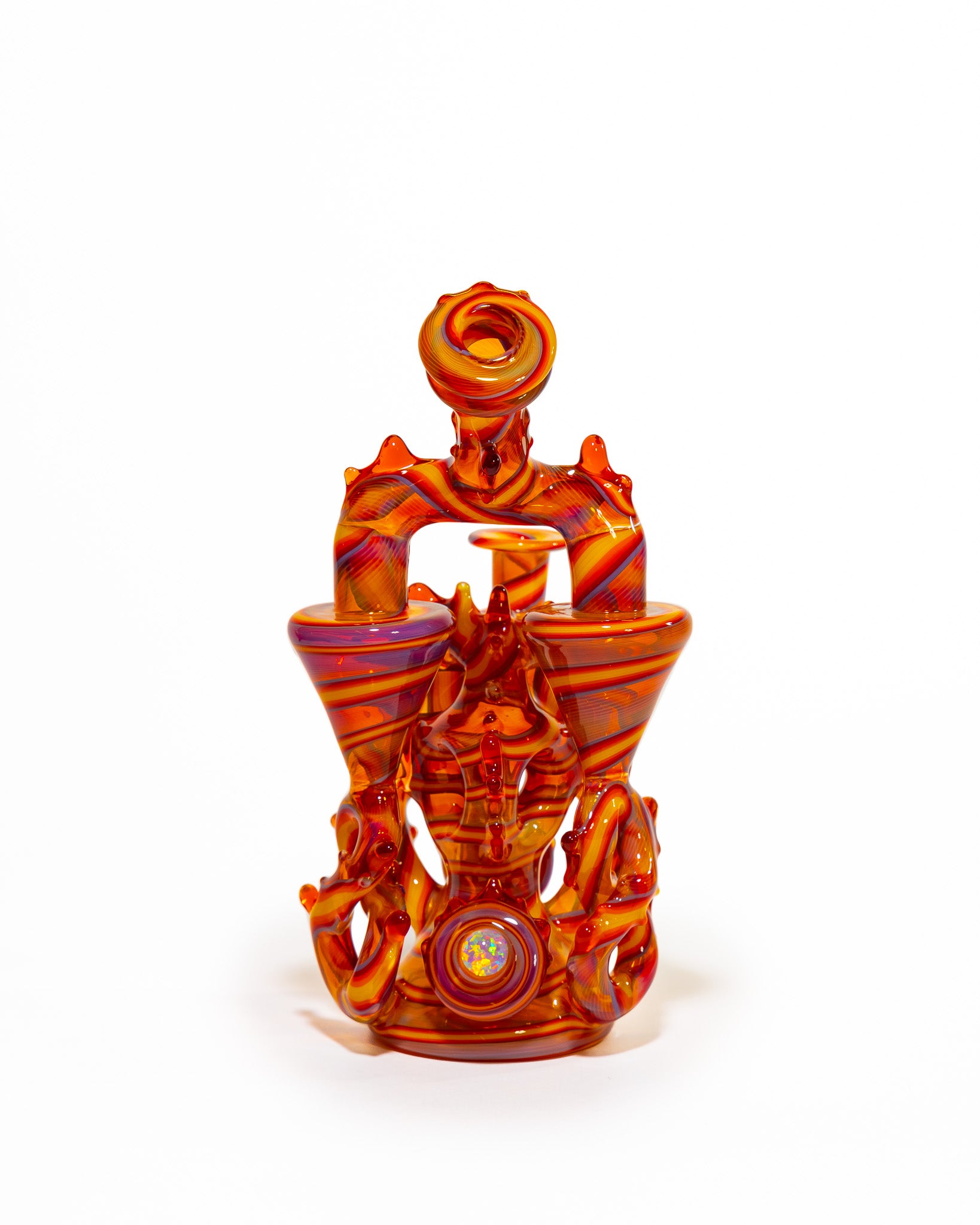 23 Glass - Double Recycler - Red & Orange