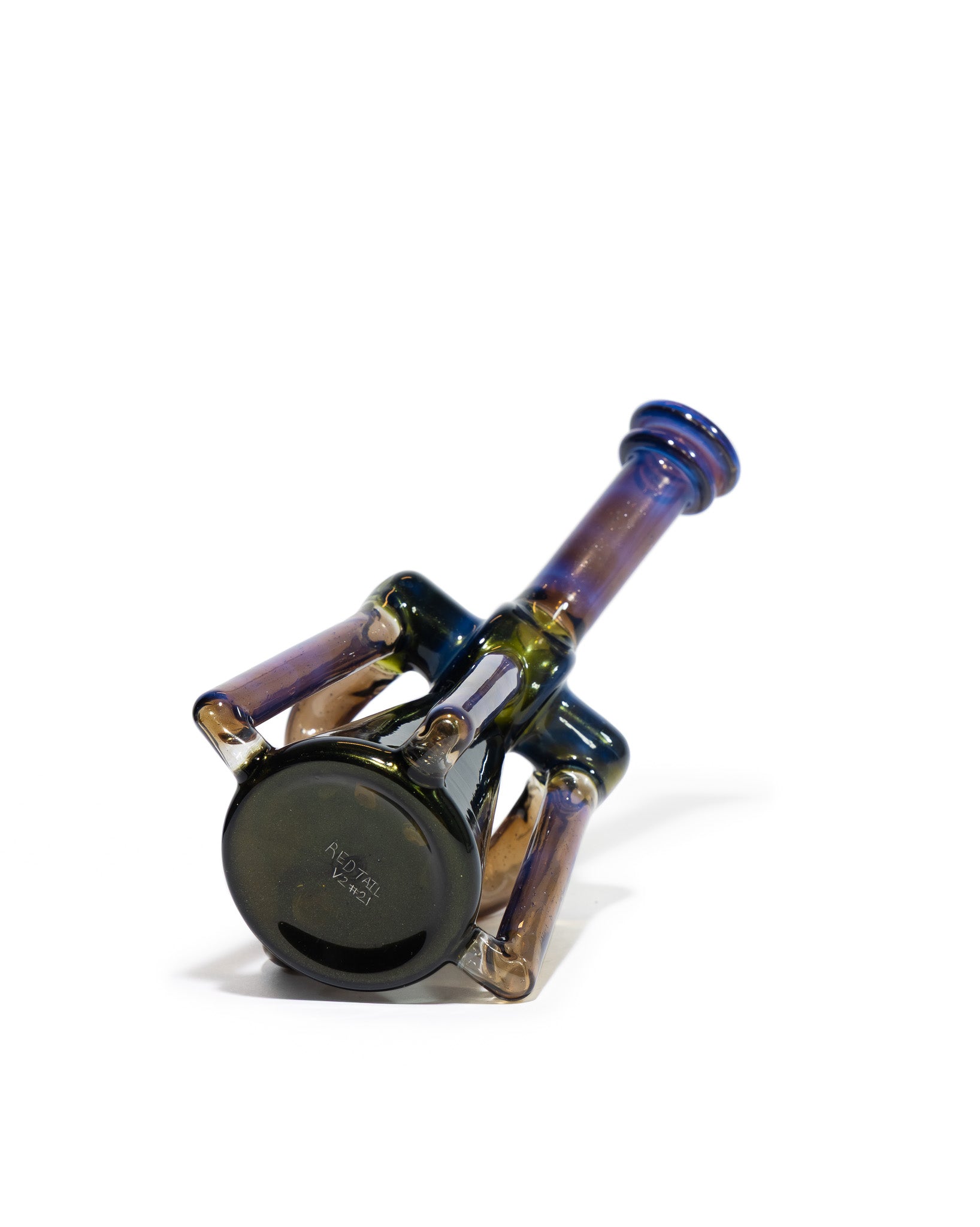 Red Tail Glass - V2 Terp Guzzler Recycler - Blue Slyme X Oil Spill