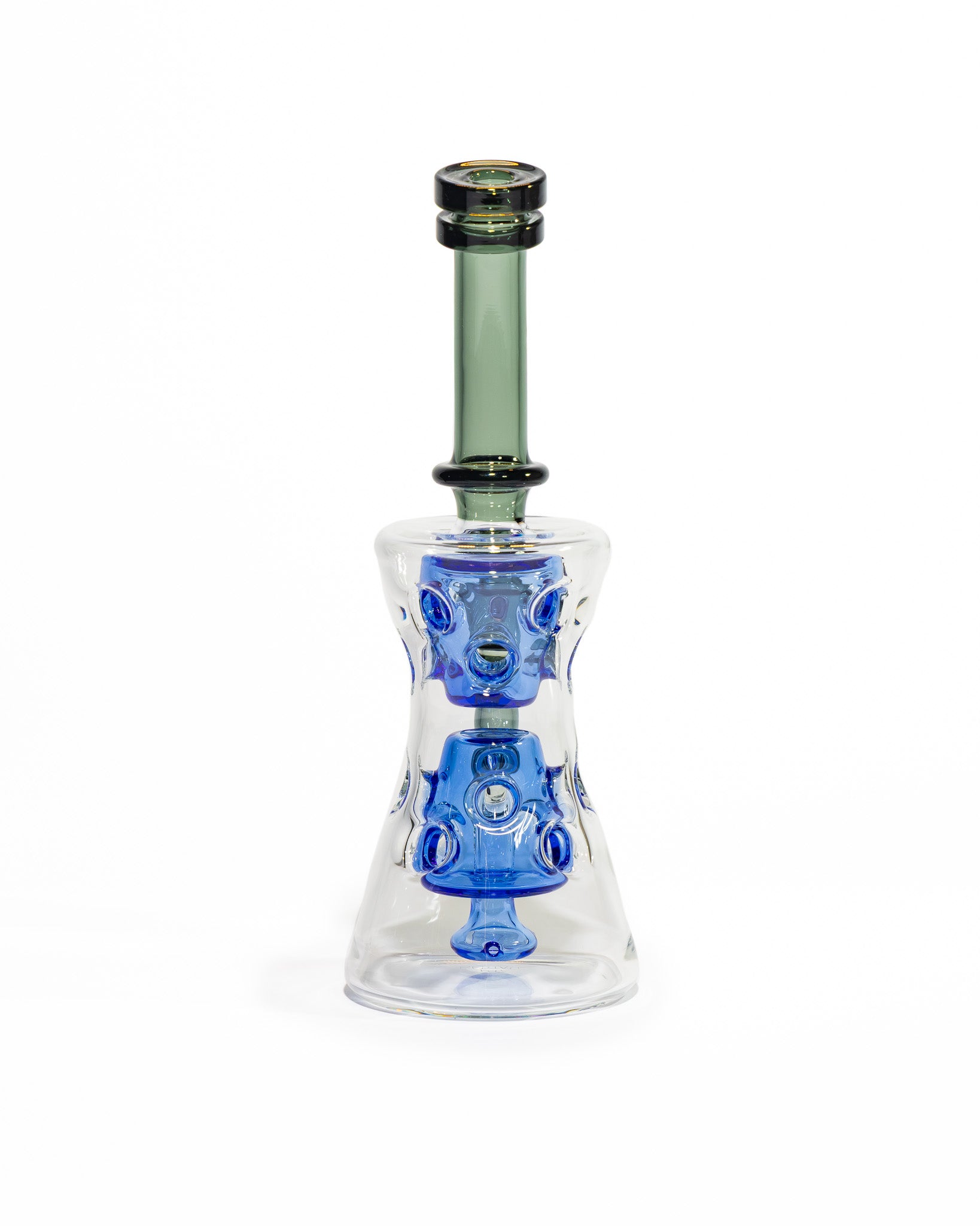 Red Tail Glass - Hourglass Fab - Dark Clear & Blue Dream