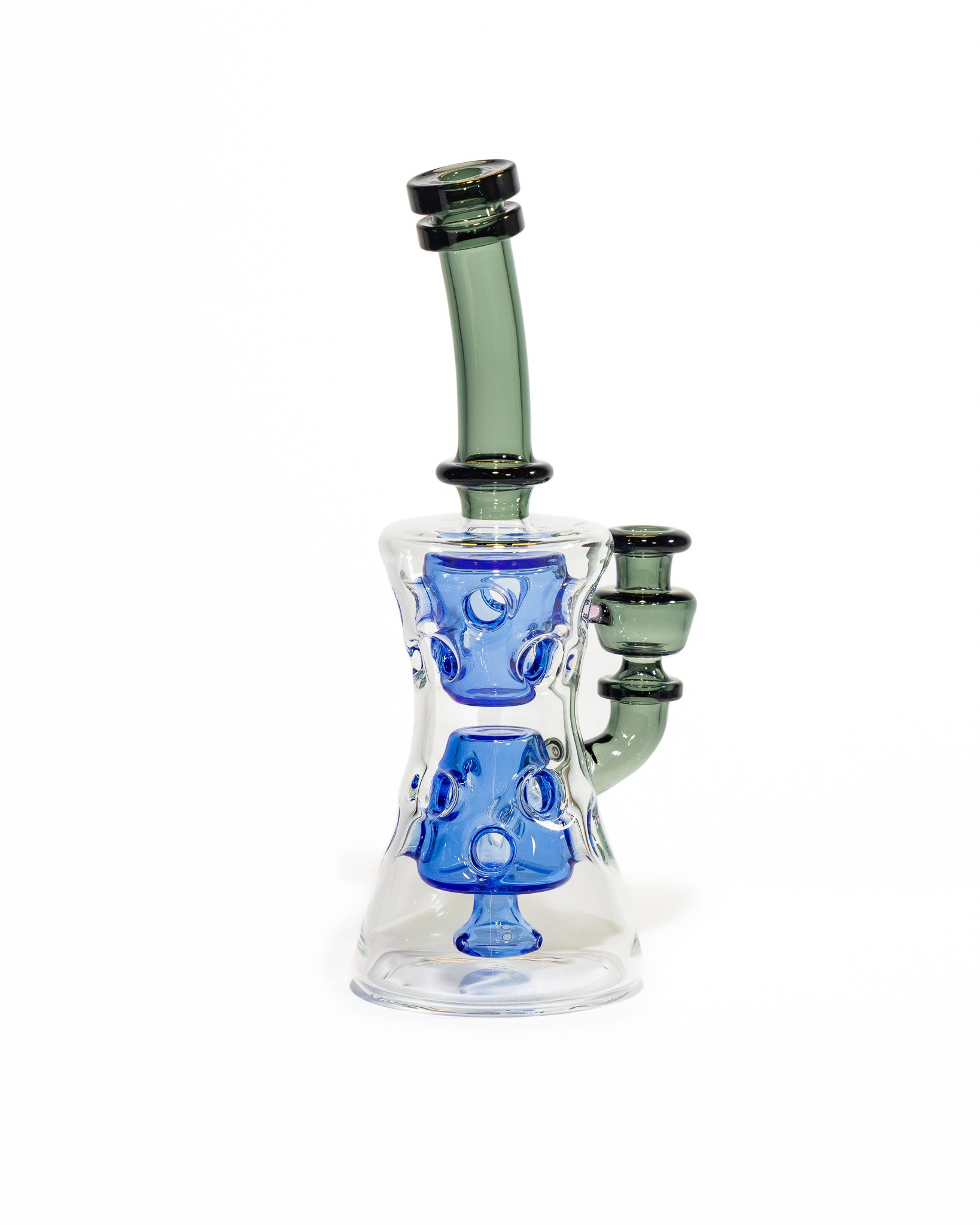 Red Tail Glass - Hourglass Fab - Dark Clear & Blue Dream
