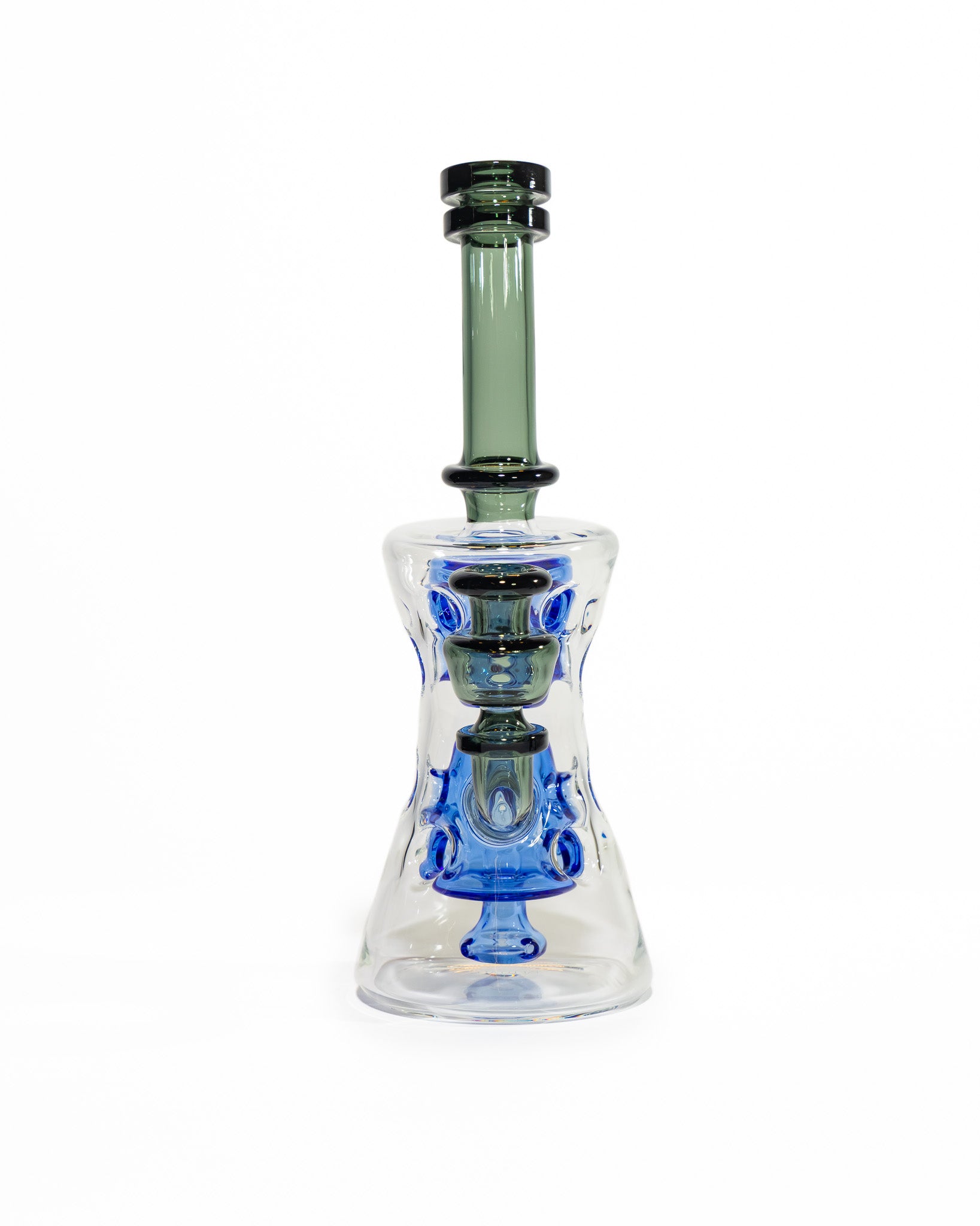 Red Tail Glass - Hourglass Fab - Dark Clear & Blue Dream