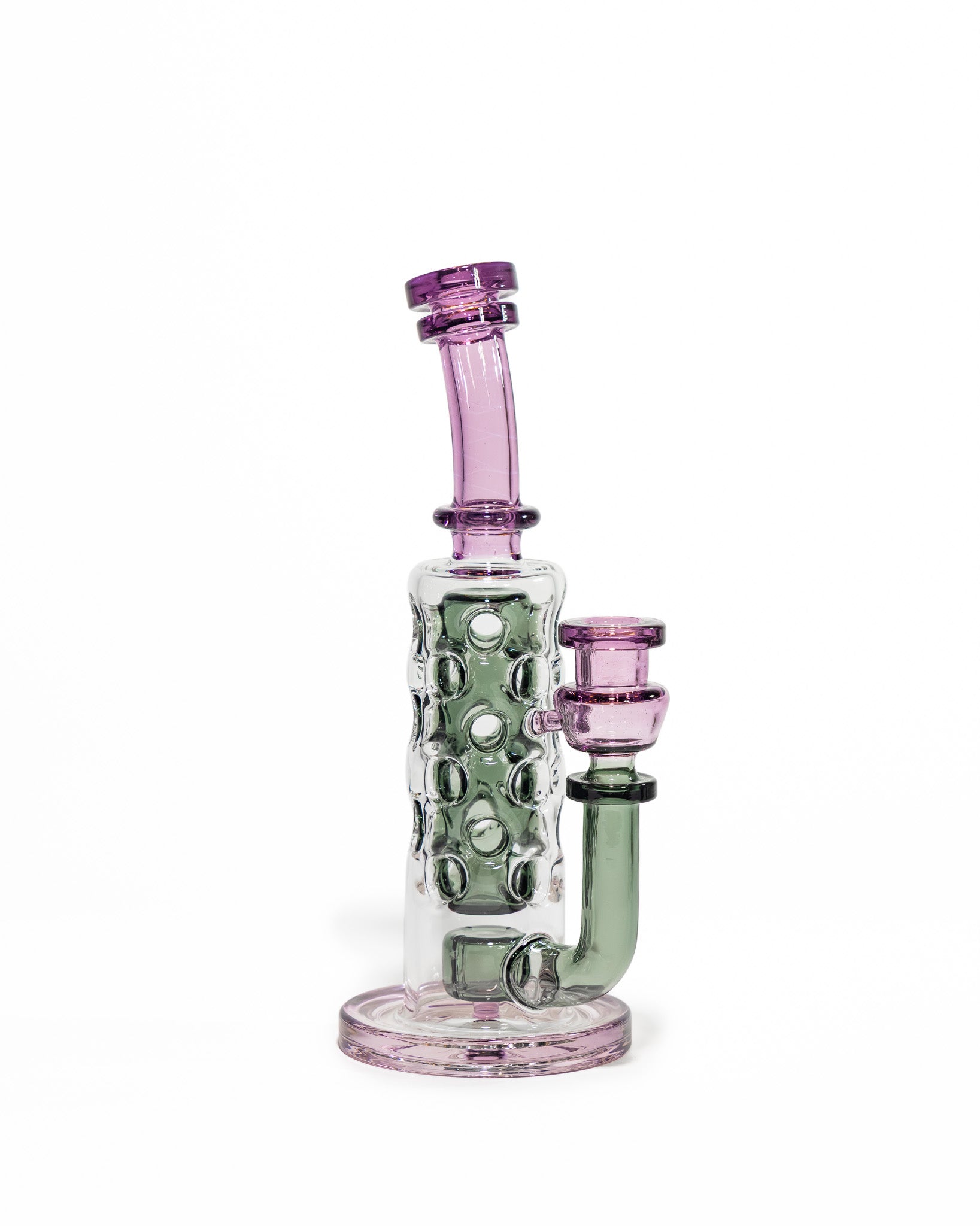 Red Tail Glass - 24 Hole Straight Fab Jammer - Dark Clear & Nightshade