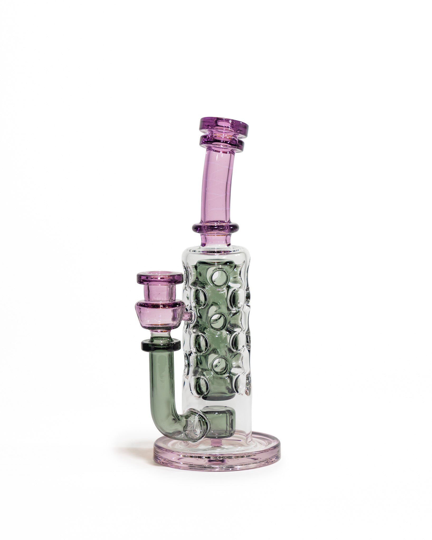 Red Tail Glass - 24 Hole Straight Fab Jammer - Dark Clear & Nightshade