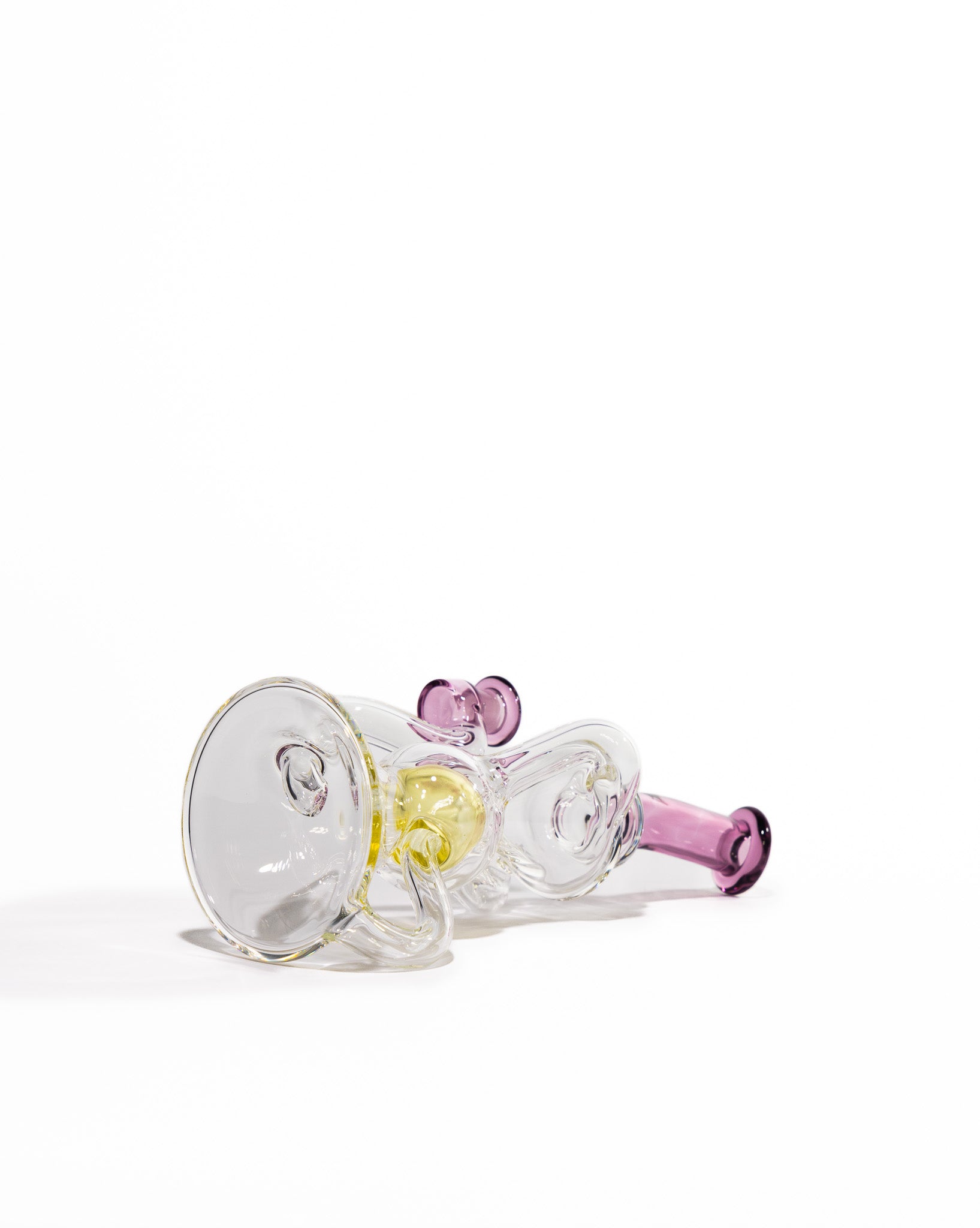 Blew Glass - Dual Uptake Recycler - Clear, Pink & Yellow (CFL)