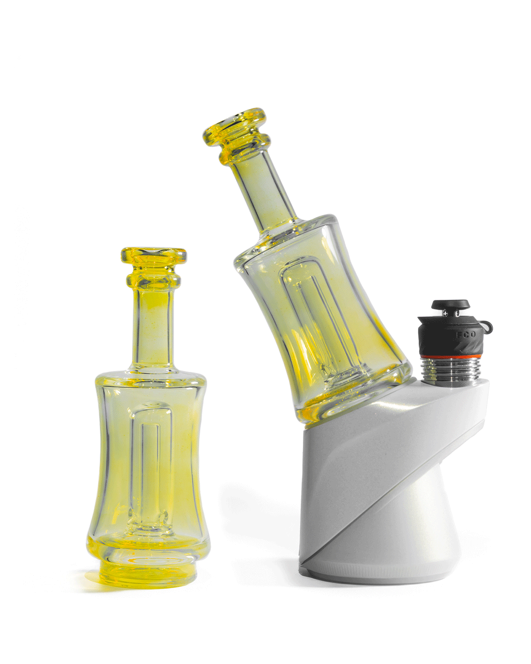 Greek Glass - Puffco Topper Attachment - Clear Silver Fume