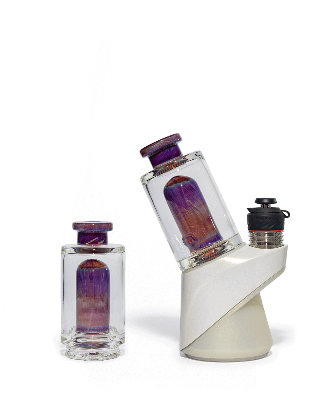 Randohm Glass - Mini Chugger Puffco Top - Double Amber Purple