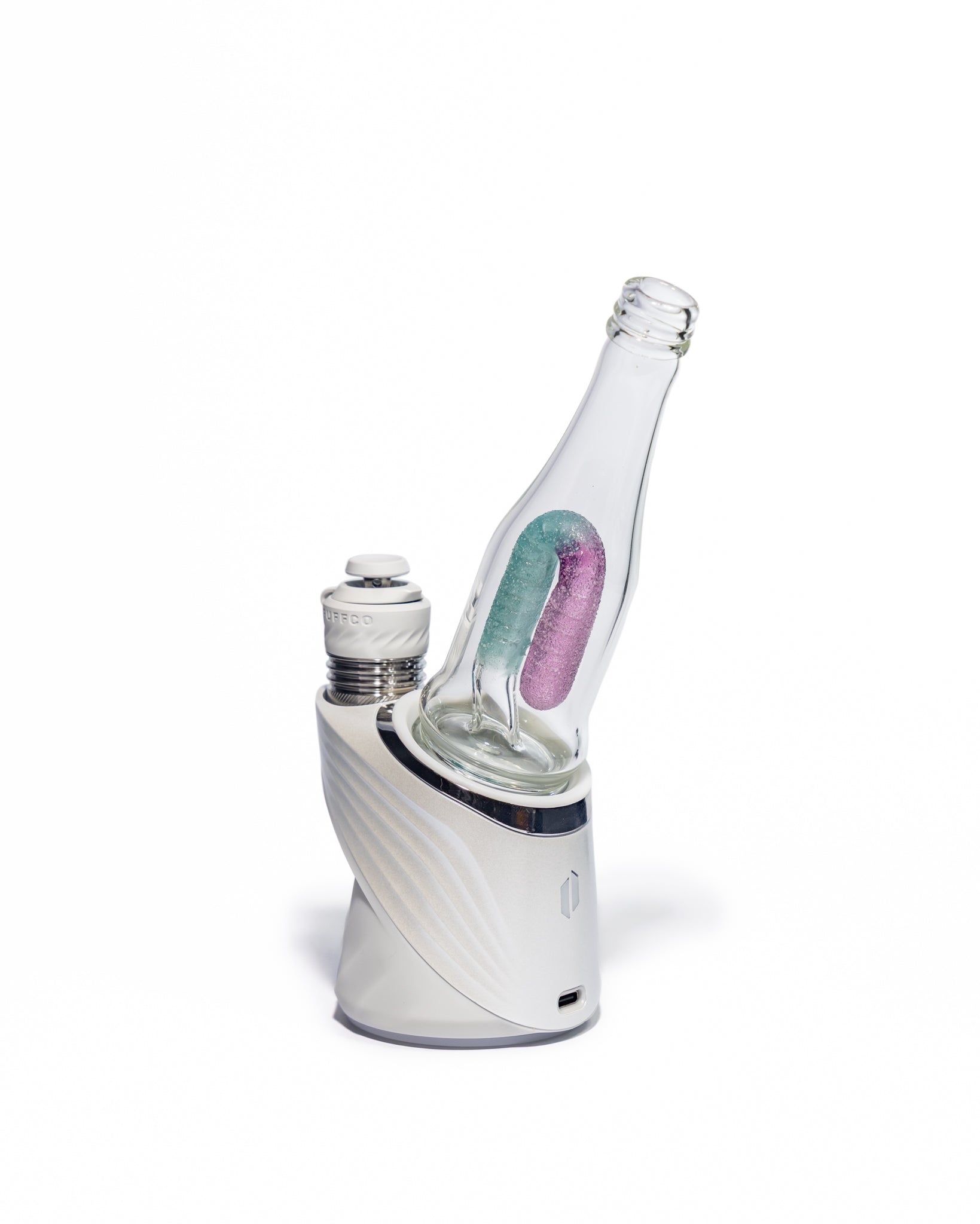 Emperial Glass - Sour Worm Bottle Puffco Attachment - Royal Jelly & Aqua