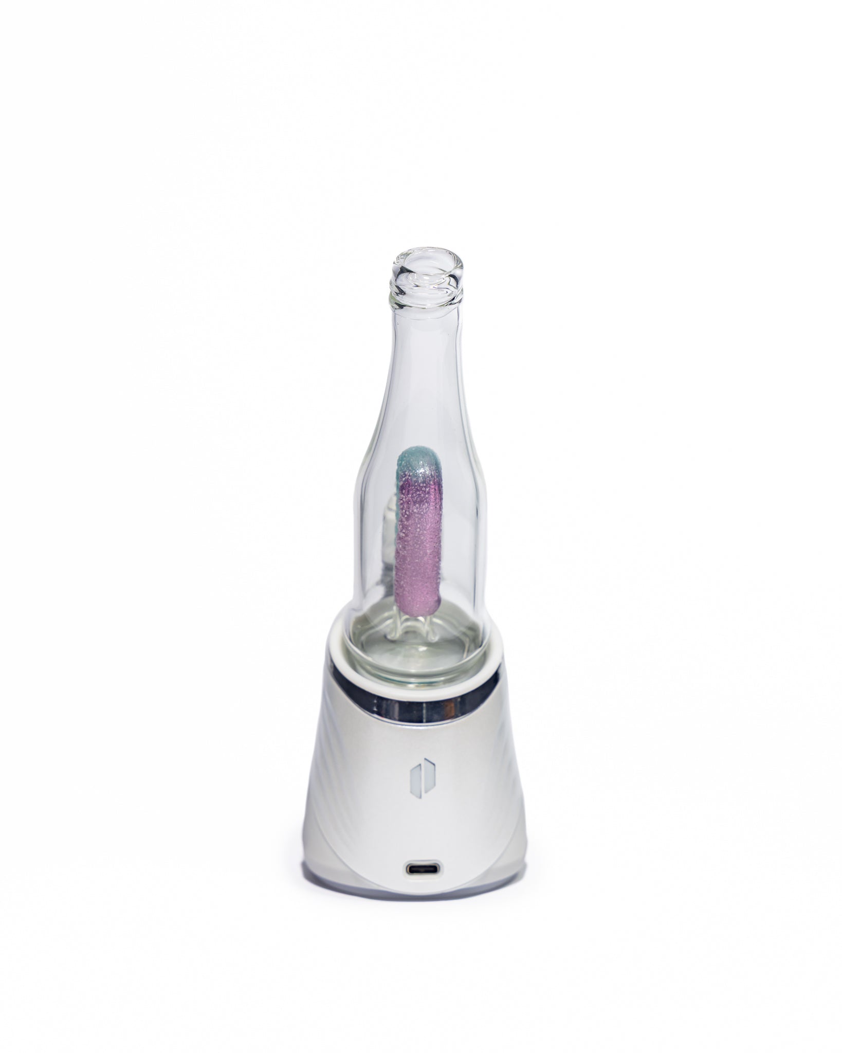 Emperial Glass - Sour Worm Bottle Puffco Attachment - Royal Jelly & Aqua