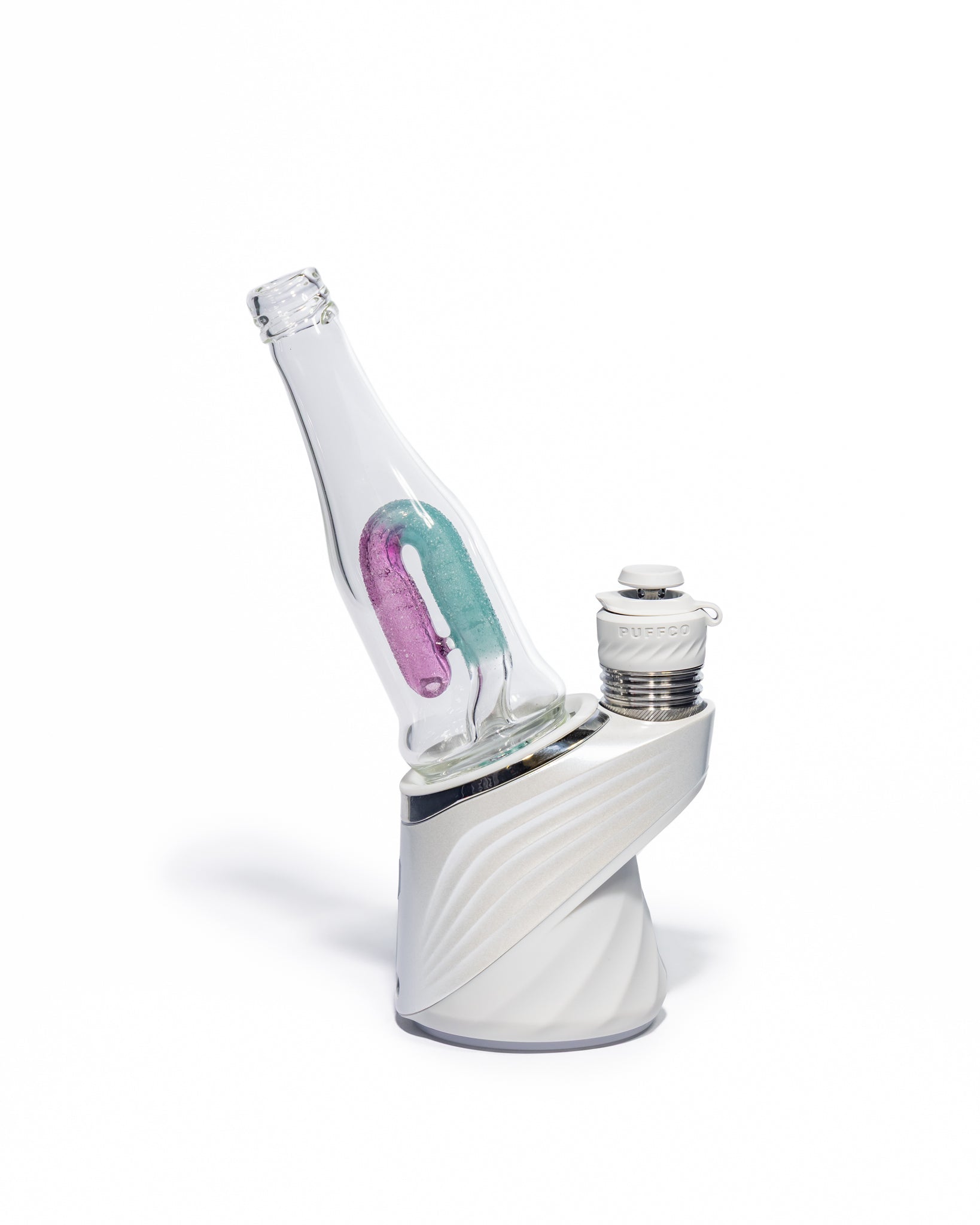 Emperial Glass - Sour Worm Bottle Puffco Attachment - Royal Jelly & Aqua