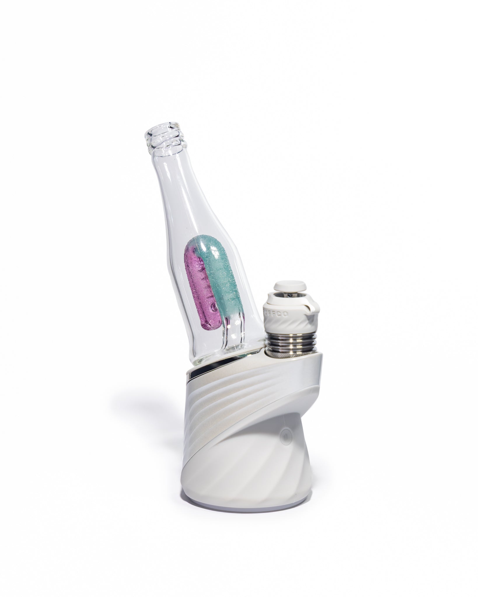 Emperial Glass - Sour Worm Bottle Puffco Attachment - Royal Jelly & Aqua