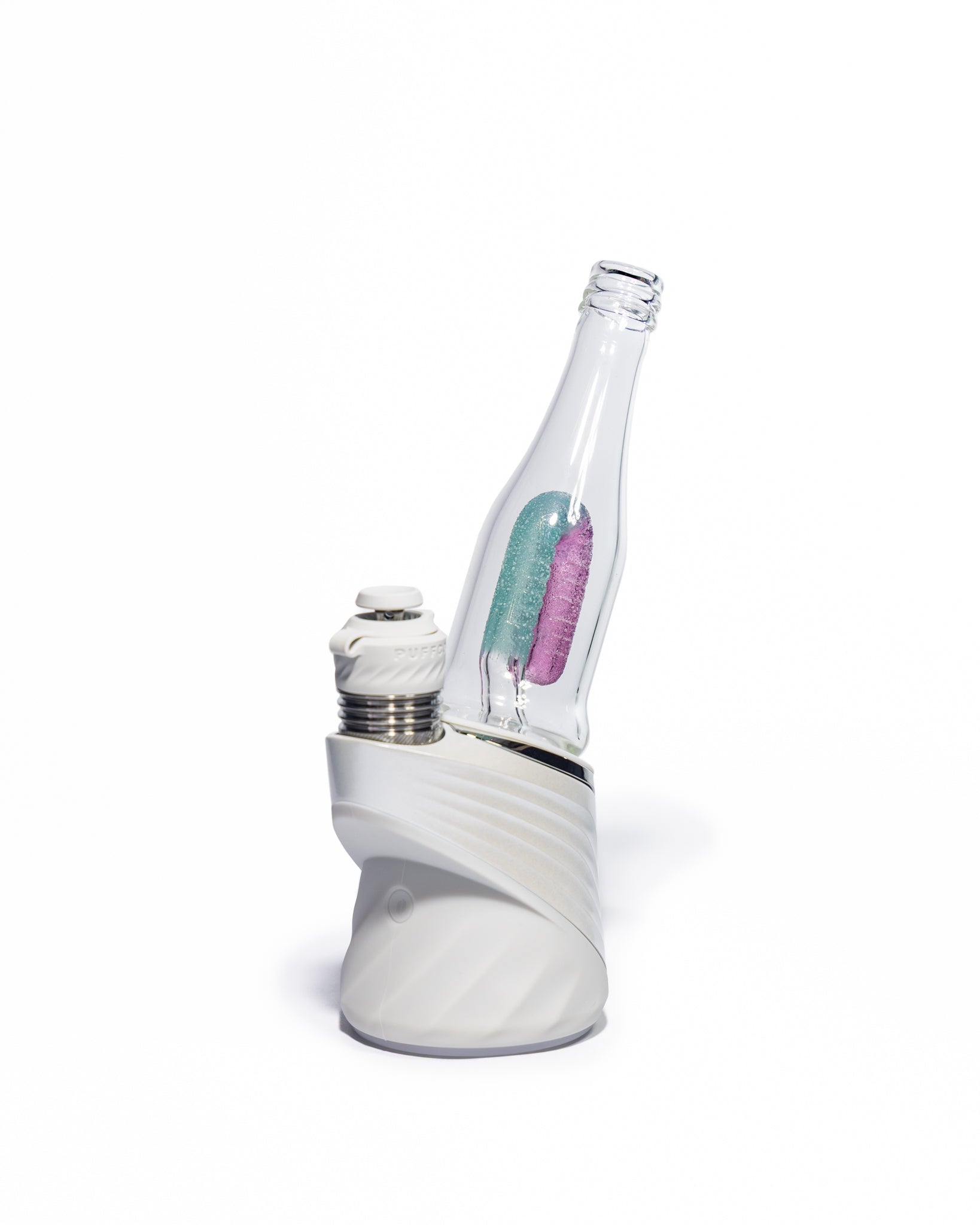 Emperial Glass - Sour Worm Bottle Puffco Attachment - Royal Jelly & Aqua