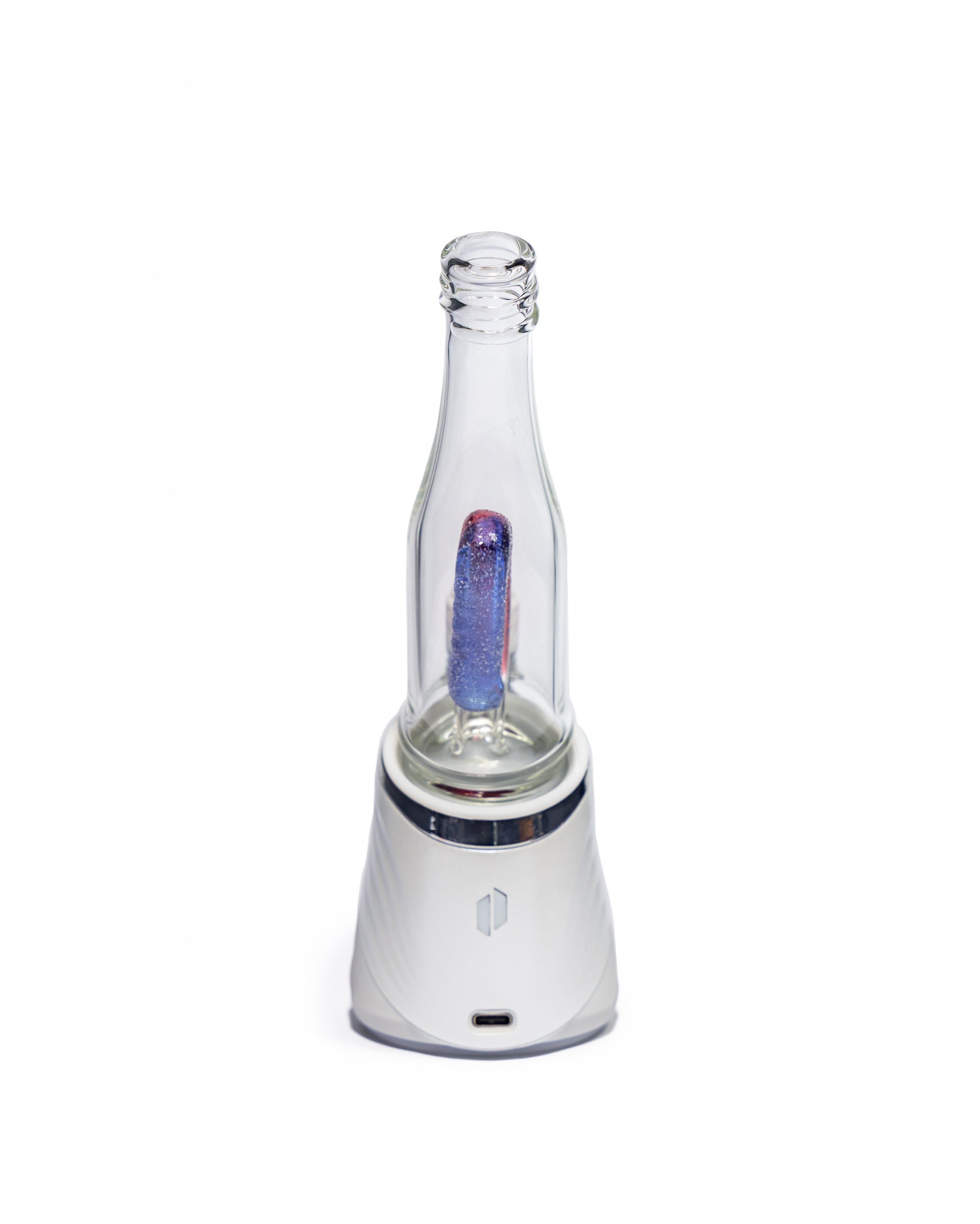Emperial Glass - Sour Worm Bottle Puffco Attachment - Cobalt Blue & Pomegranate