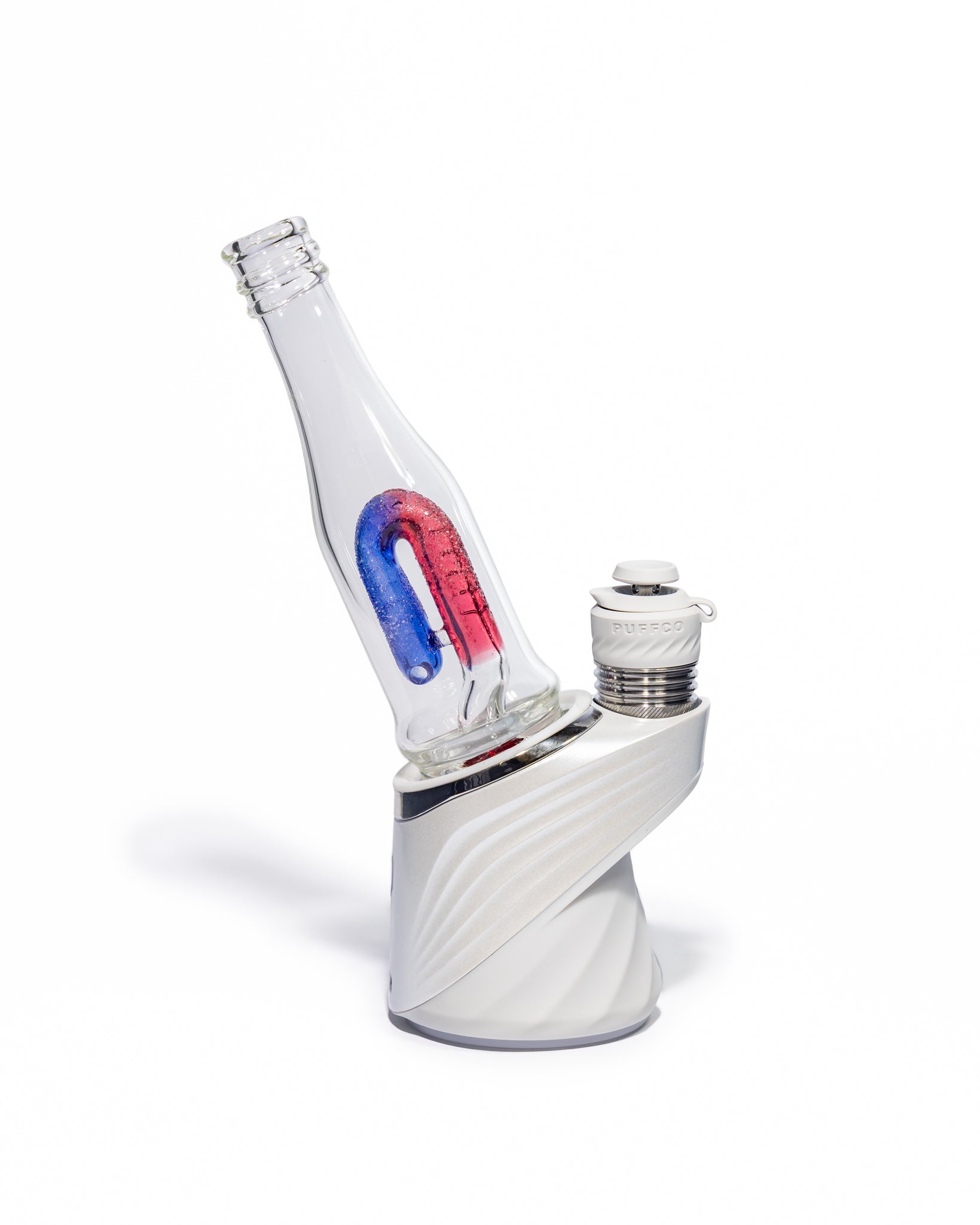 Emperial Glass - Sour Worm Bottle Puffco Attachment - Cobalt Blue & Pomegranate