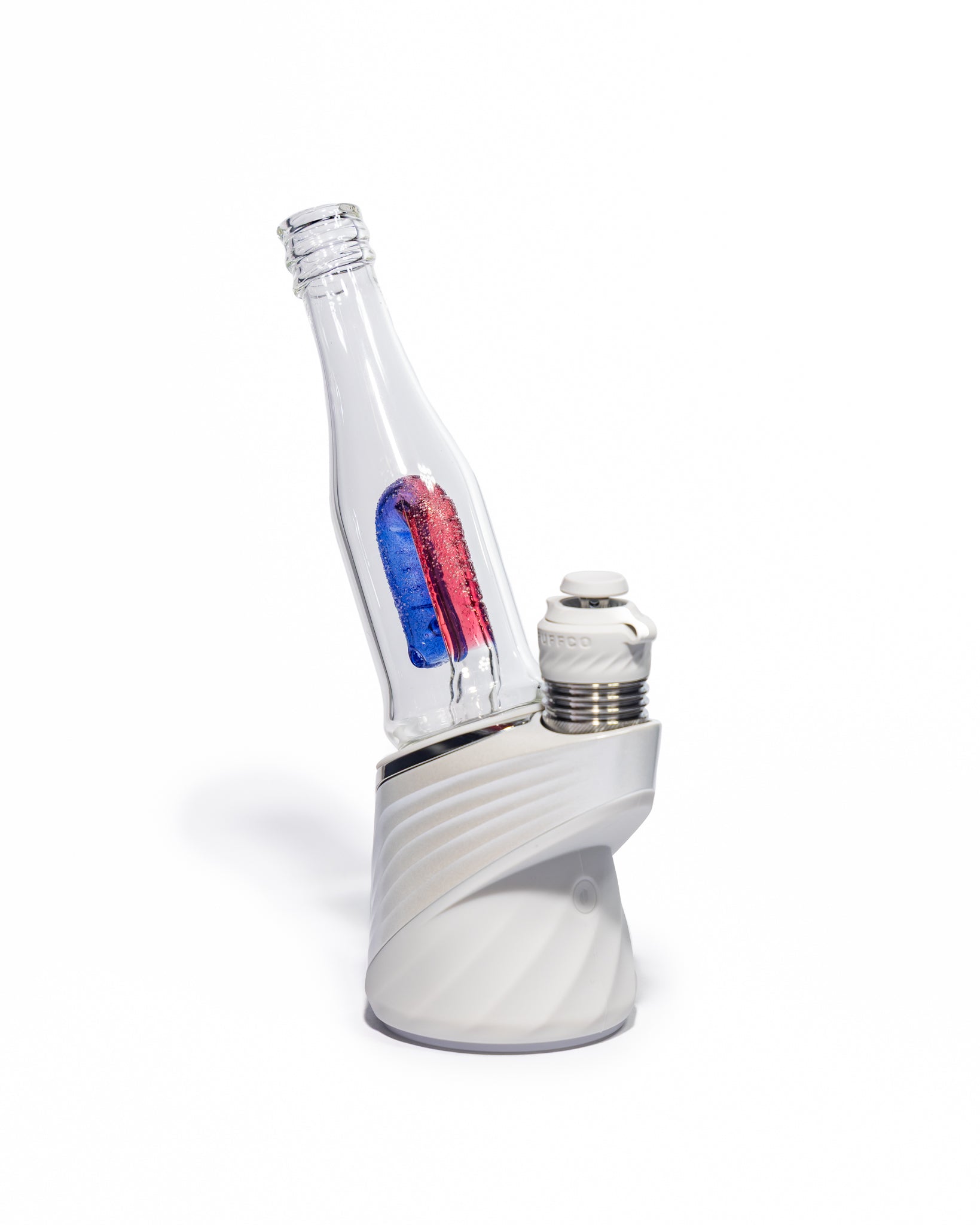 Emperial Glass - Sour Worm Bottle Puffco Attachment - Cobalt Blue & Pomegranate