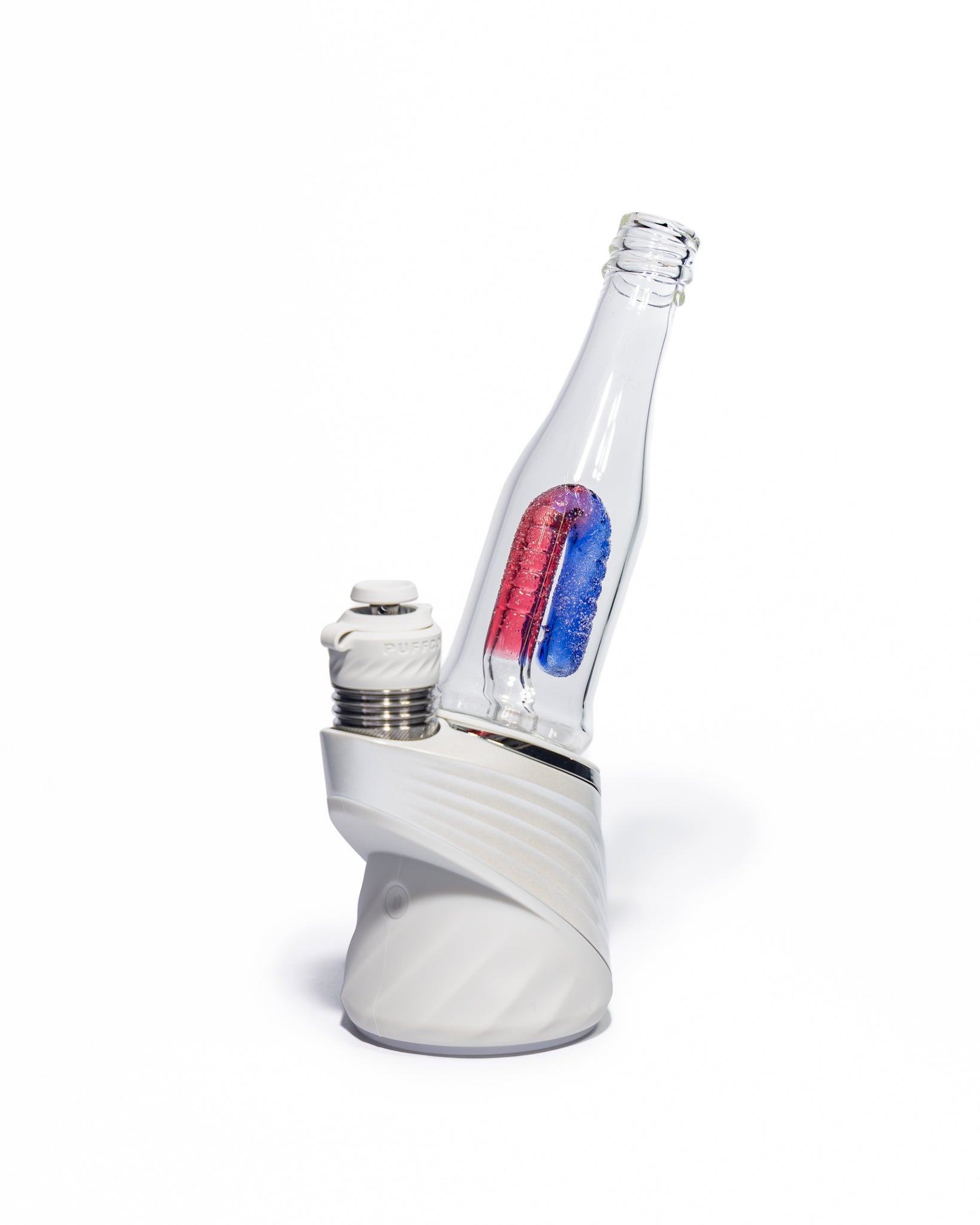 Emperial Glass - Sour Worm Bottle Puffco Attachment - Cobalt Blue & Pomegranate