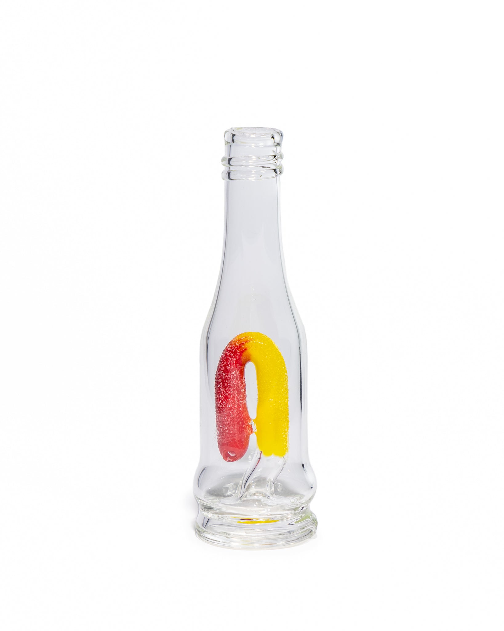 Emperial Glass - Sour Worm Bottle Puffco Attachment - Cad Red & Cad Yellow