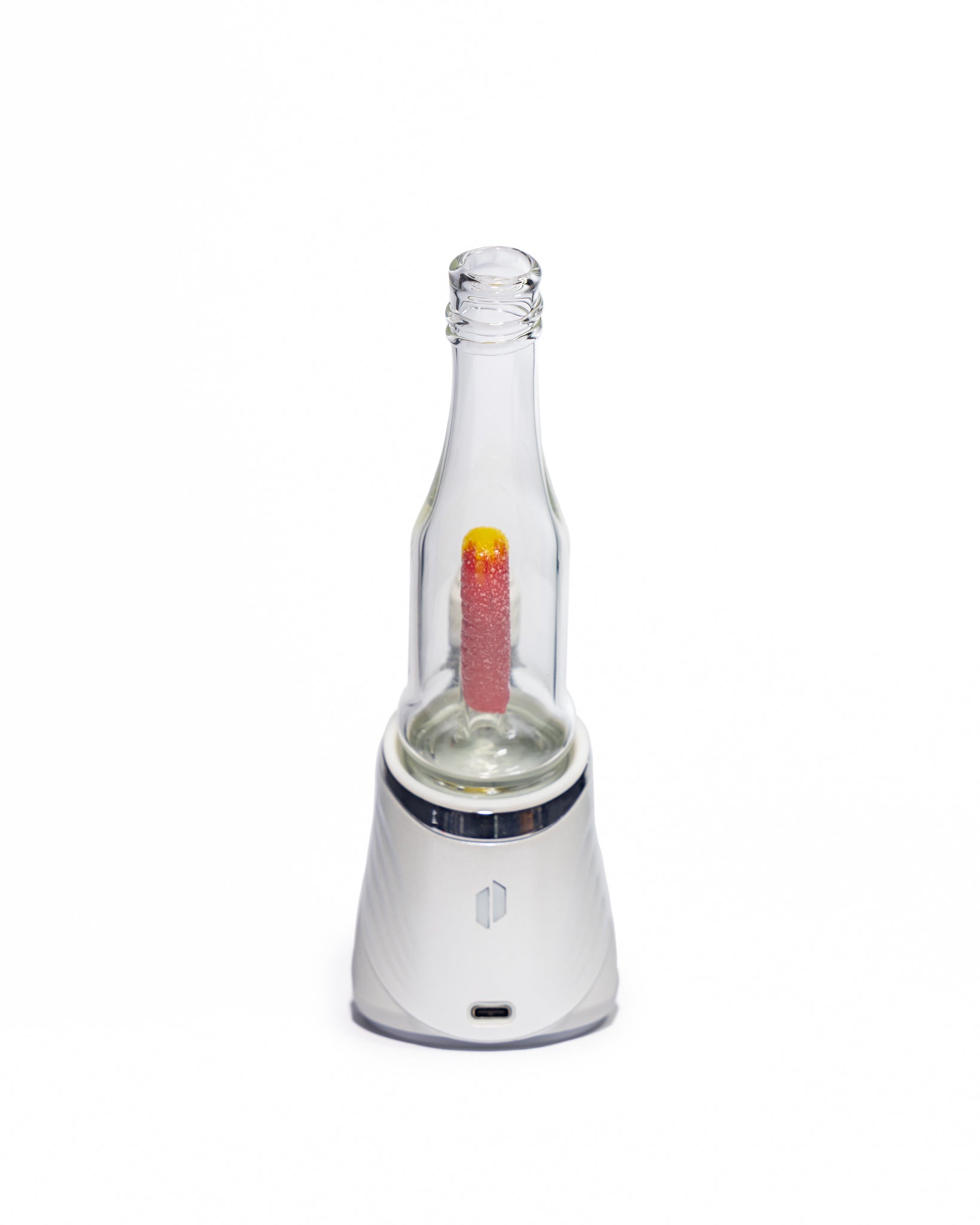 Emperial Glass - Sour Worm Bottle Puffco Attachment - Cad Red & Cad Yellow