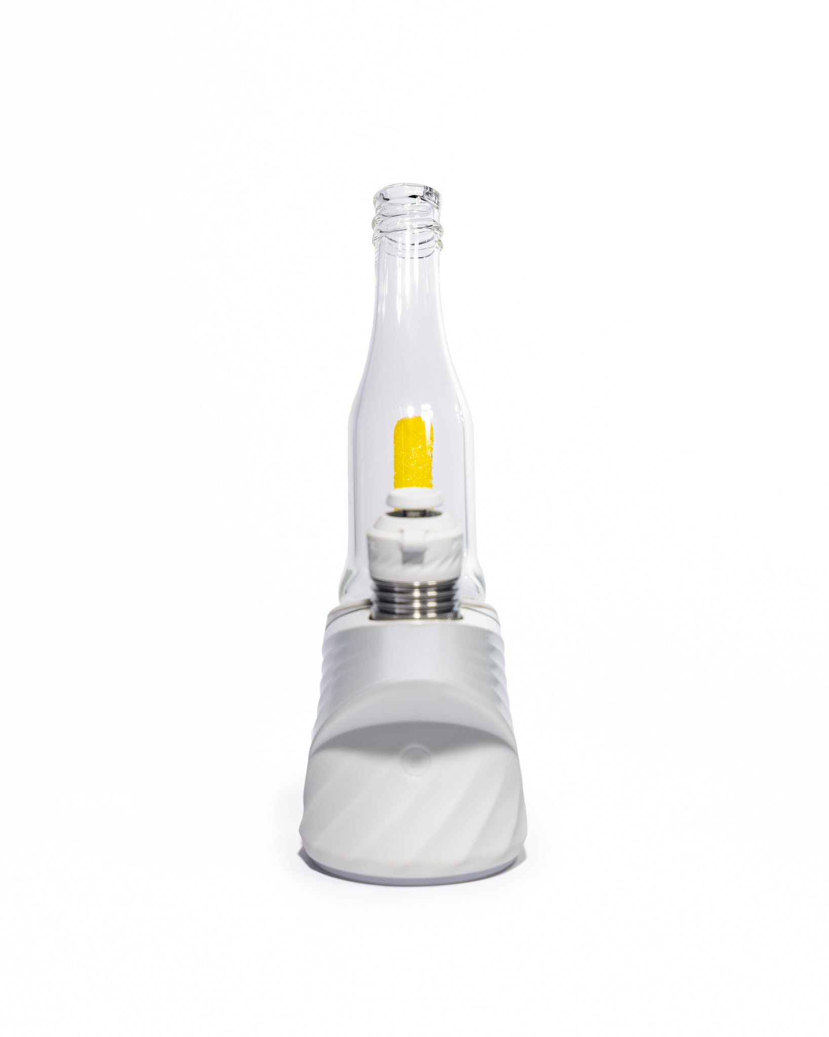 Emperial Glass - Sour Worm Bottle Puffco Attachment - Cad Red & Cad Yellow