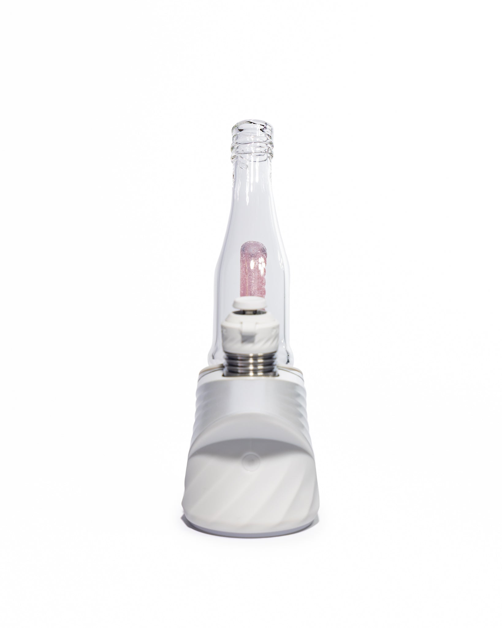 Emperial Glass - Sour Worm Bottle Puffco Attachment - Handmix Aqua & Pink