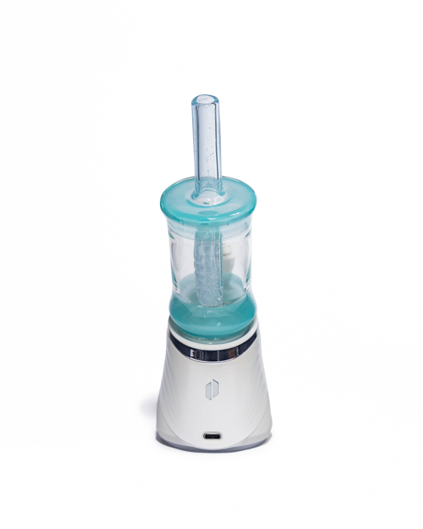 Emperial Glass - Worked Sour Worm Cup Puffco Attachment - Handmix Blue & Aqua
