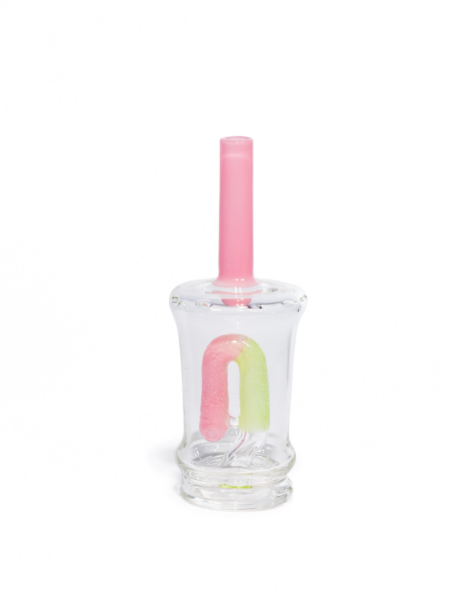 Emperial Glass - Sour Worm Cup Puffco Attachment - Handmix Pink & Slyme