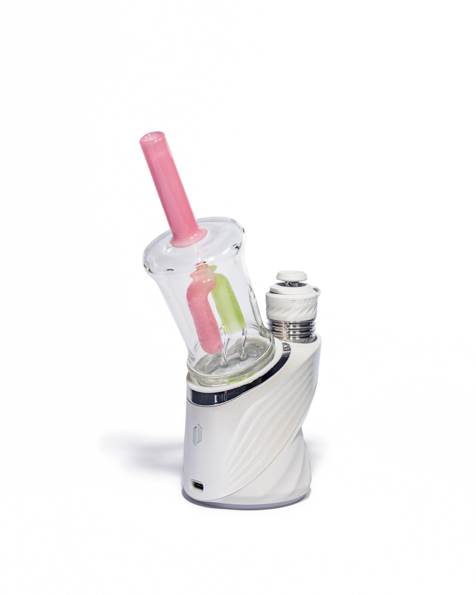 Emperial Glass - Sour Worm Cup Puffco Attachment - Handmix Pink & Slyme