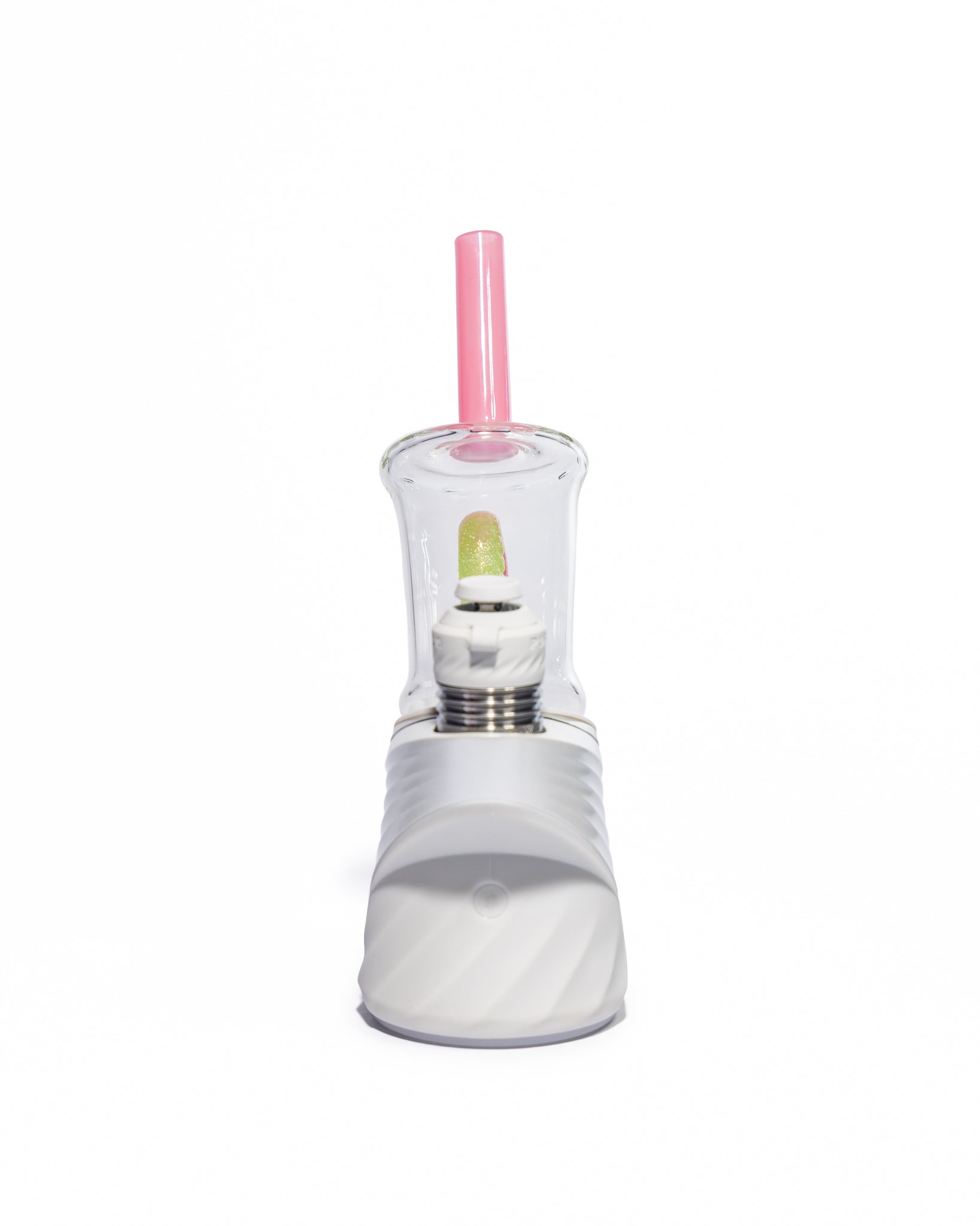 Emperial Glass - Sour Worm Cup Puffco Attachment - Handmix Pink & Slyme