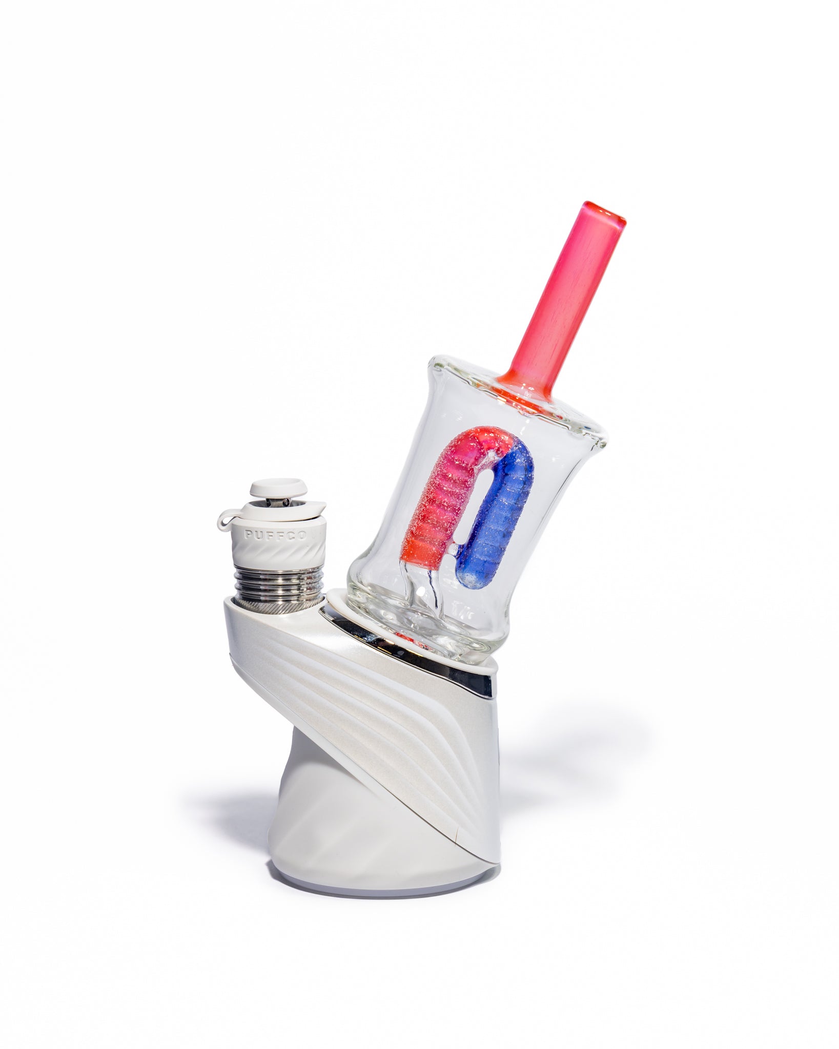 Emperial Glass - Sour Worm Cup Puffco Attachment - Cad Red & Cobalt Blue