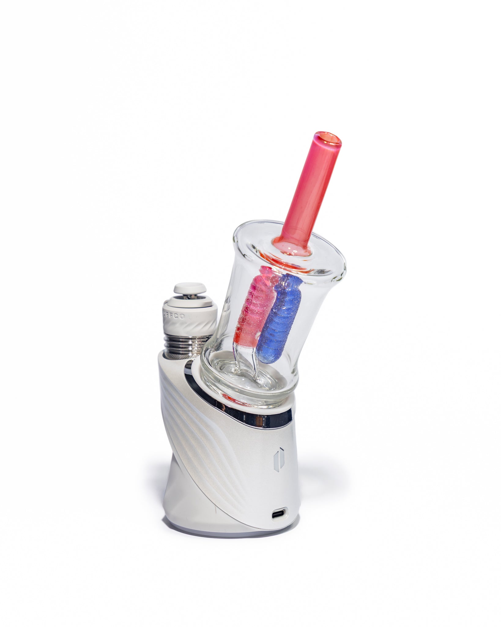 Emperial Glass - Sour Worm Cup Puffco Attachment - Cad Red & Cobalt Blue