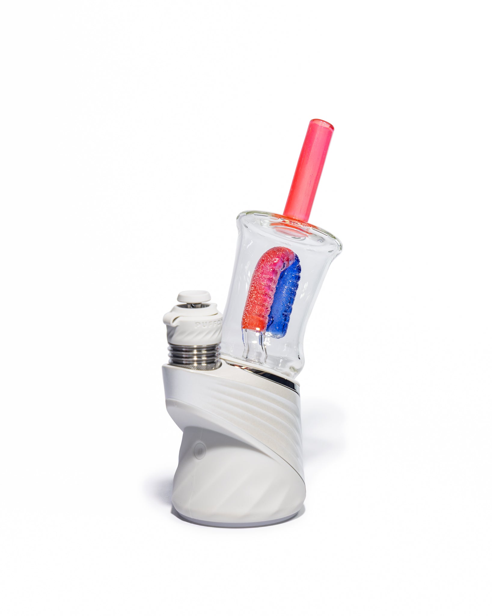 Emperial Glass - Sour Worm Cup Puffco Attachment - Cad Red & Cobalt Blue