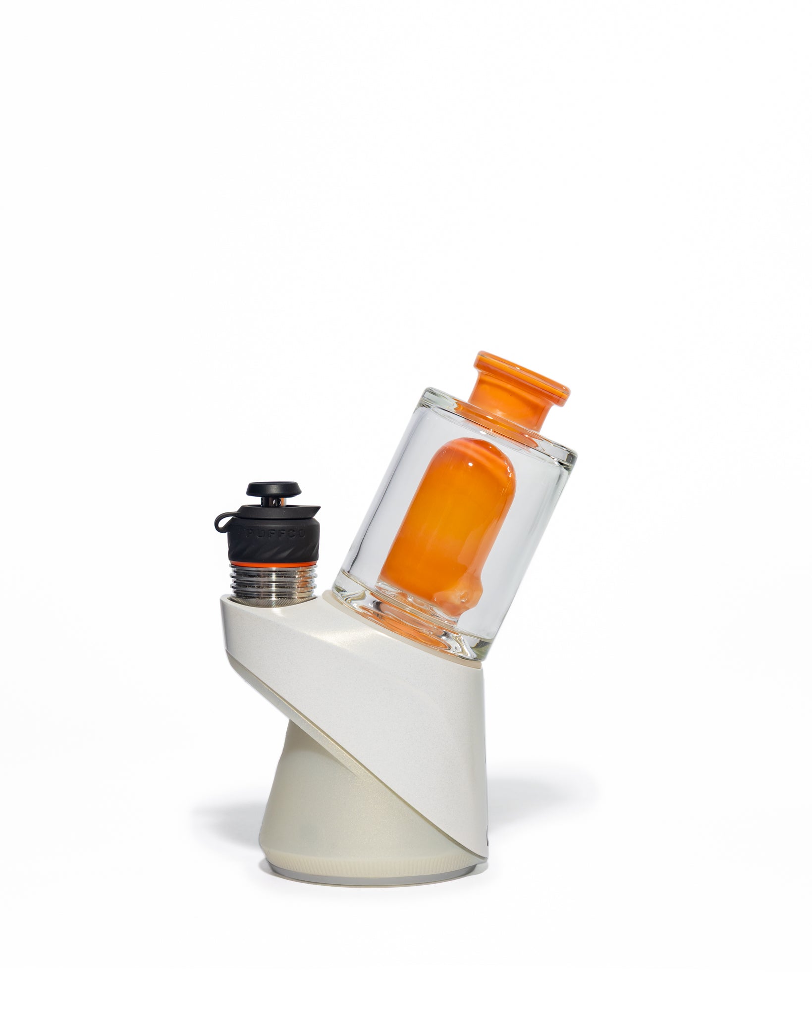 Randohm Glass - Mini Chugger Puffco Top - NS Yellow over Lite Orange Elvis over Tangerine