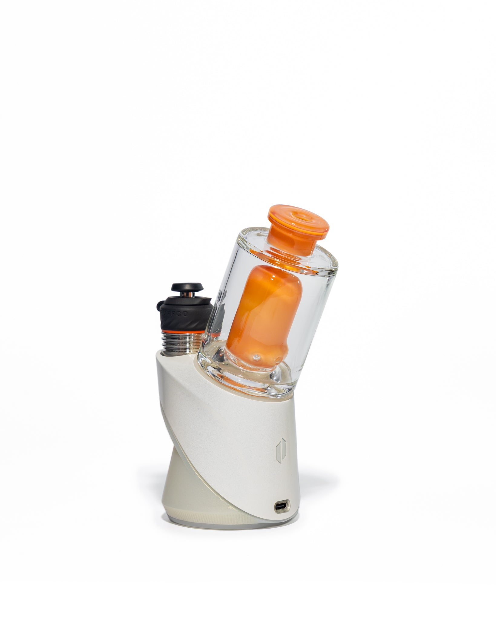 Randohm Glass - Mini Chugger Puffco Top - NS Yellow over Lite Orange Elvis over Tangerine