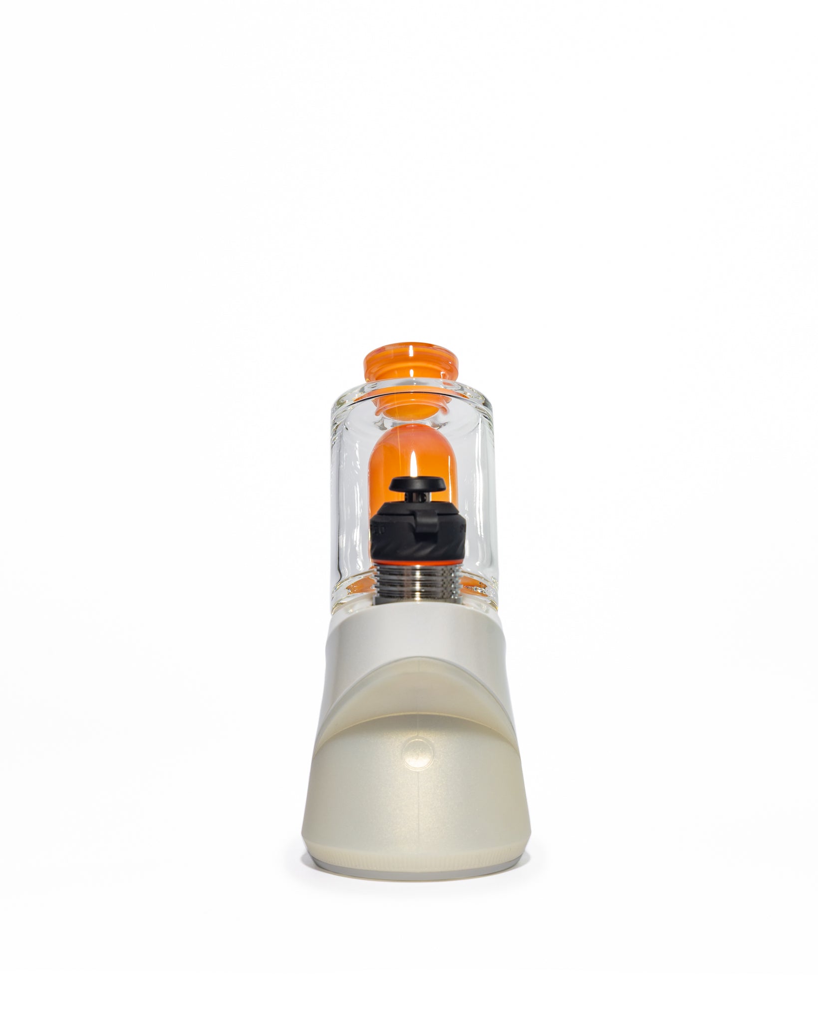 Randohm Glass - Mini Chugger Puffco Top - NS Yellow over Lite Orange Elvis over Tangerine