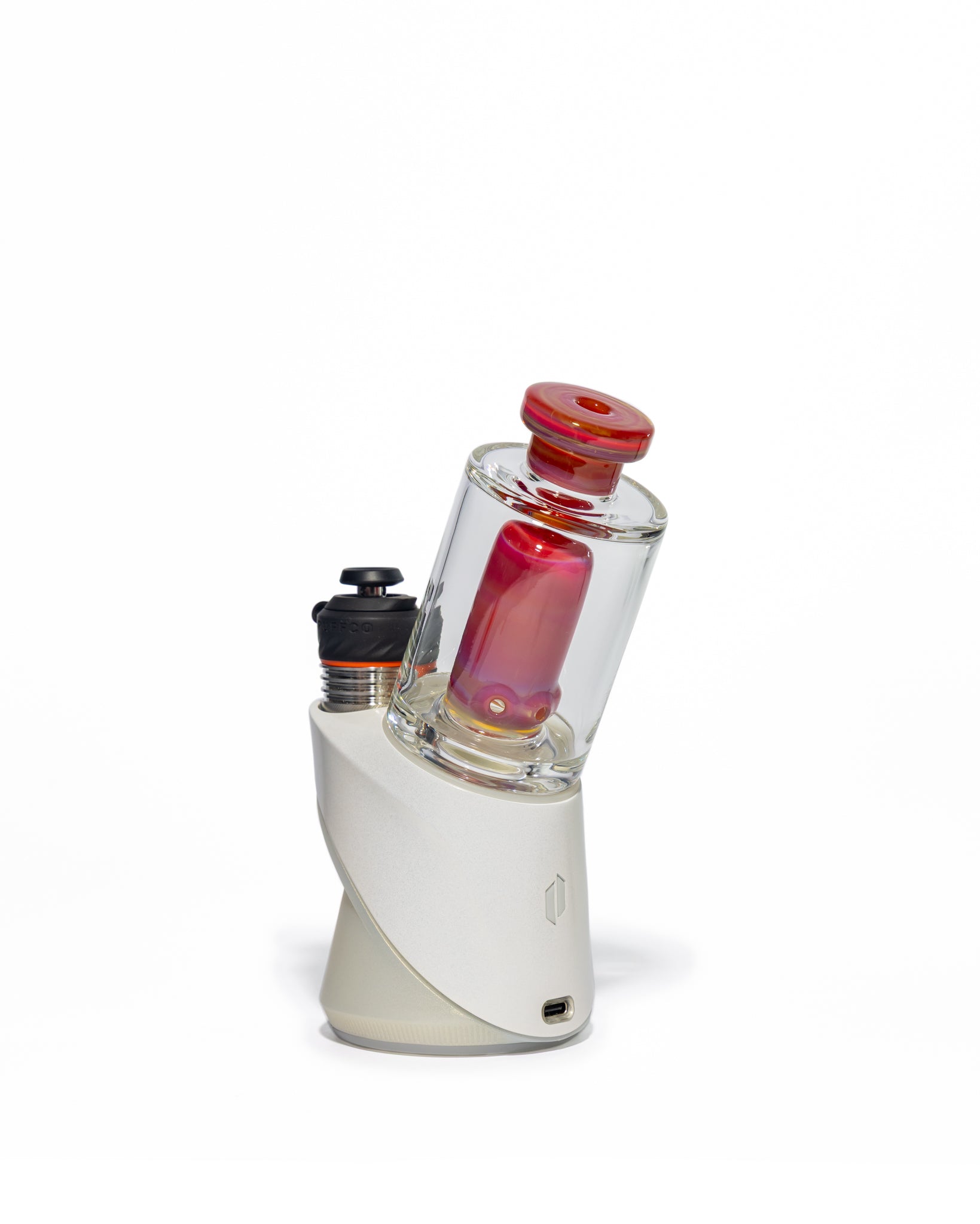 Randohm Glass - Mini Chugger Puffco Top - NS Yellow over Lite Orange Elvis over Cherry