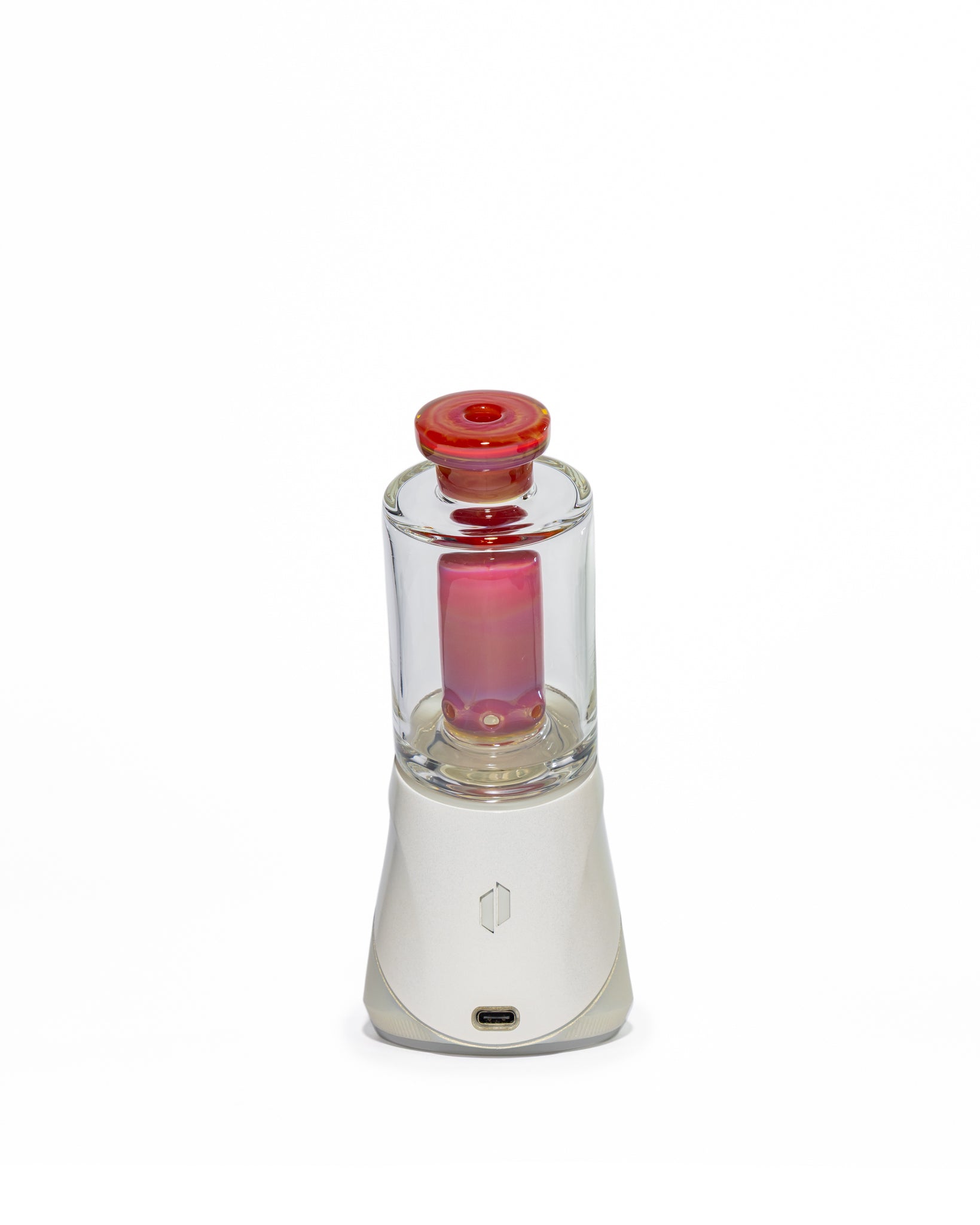 Randohm Glass - Mini Chugger Puffco Top - NS Yellow over Lite Orange Elvis over Cherry