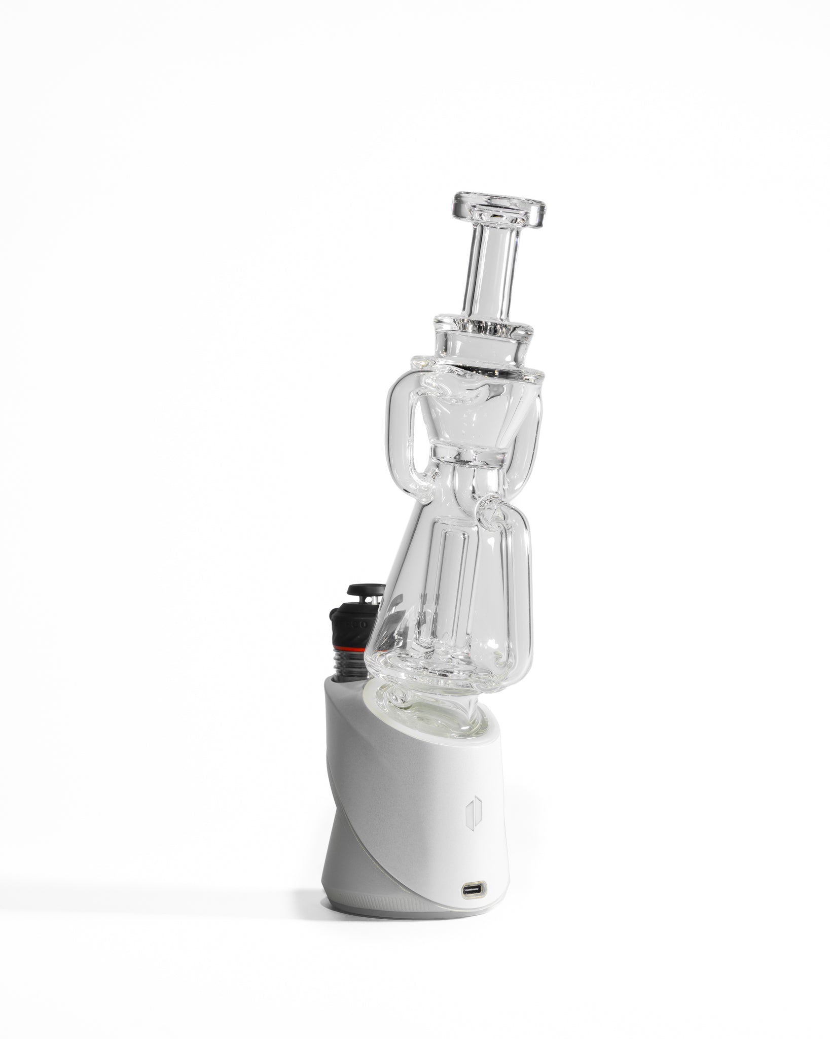Greek Glass - Puffco Dual Uptake Recycler - Clear