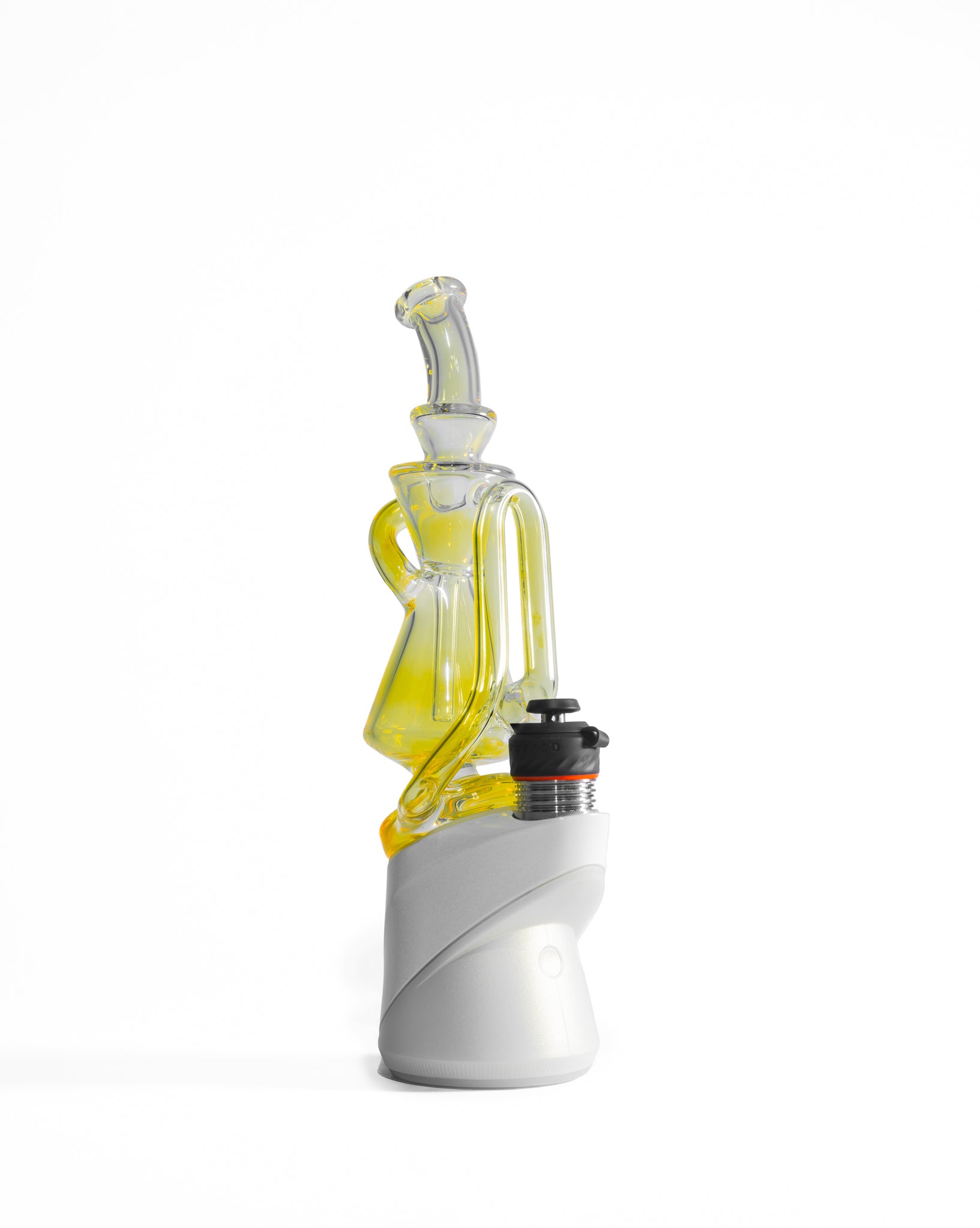Greek Glass - Puffco Recycler Attachment - Clear Silver Fume
