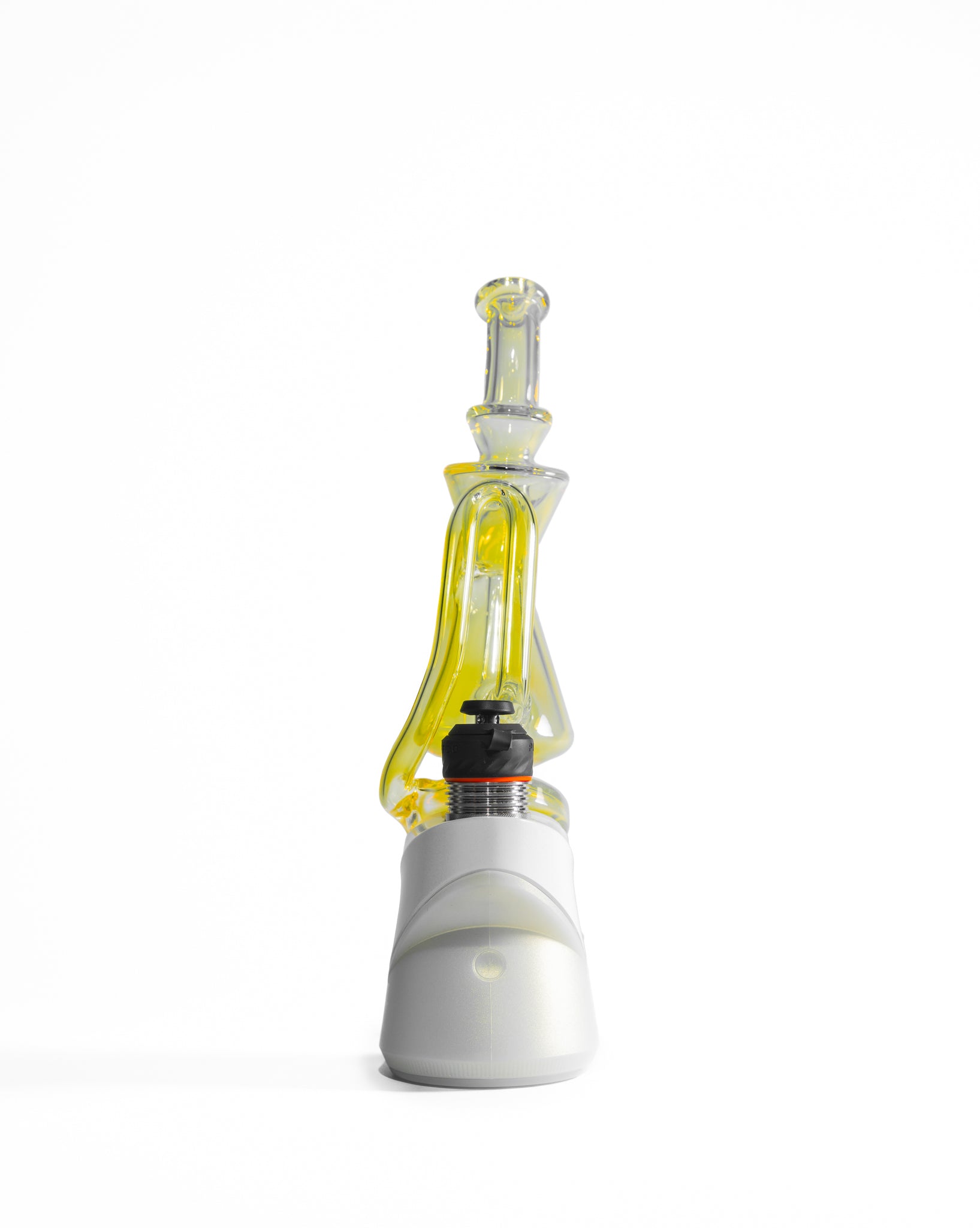Greek Glass - Puffco Recycler Attachment - Clear Silver Fume