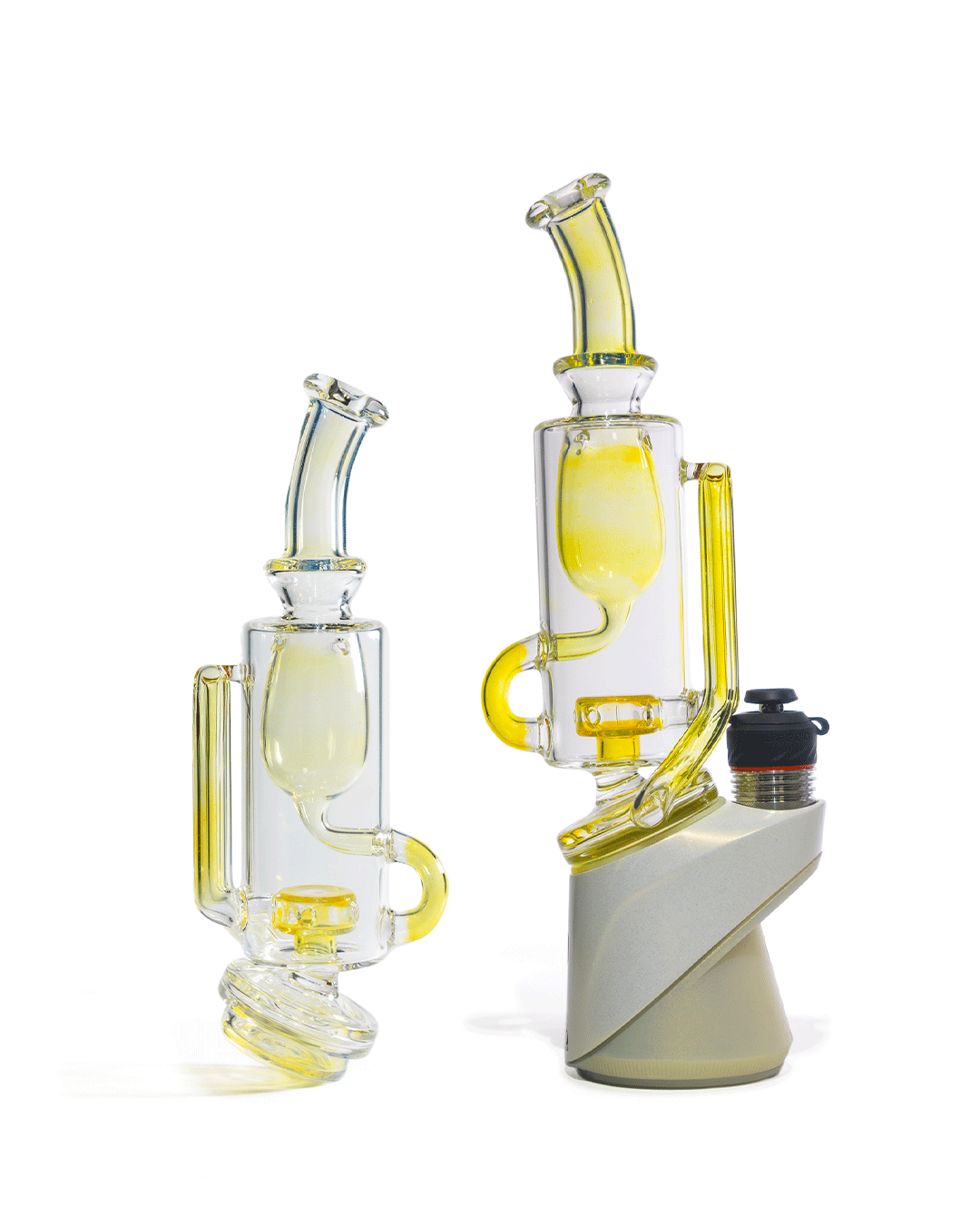 Greek Glass - Puffco Klein Attachment - Clear Silver Fume