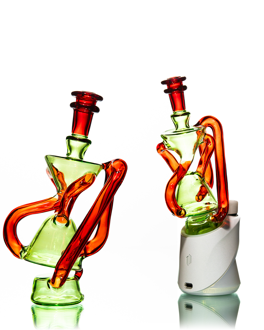 ManChild Glass - Puffco Duel Floater - Absinthe & Orange Elvis