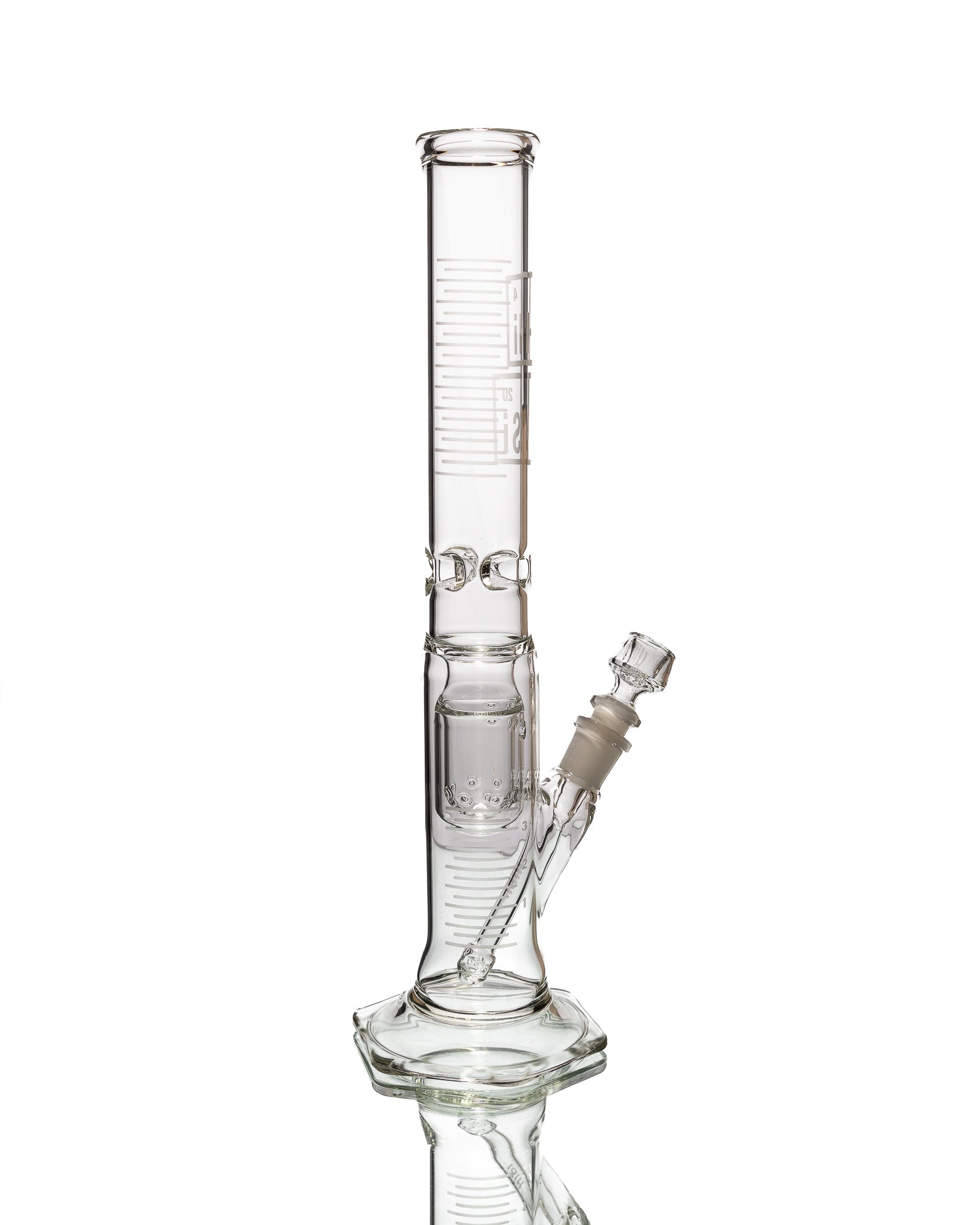 HiSi Glass - 15" Straight Tube - Double U Perc