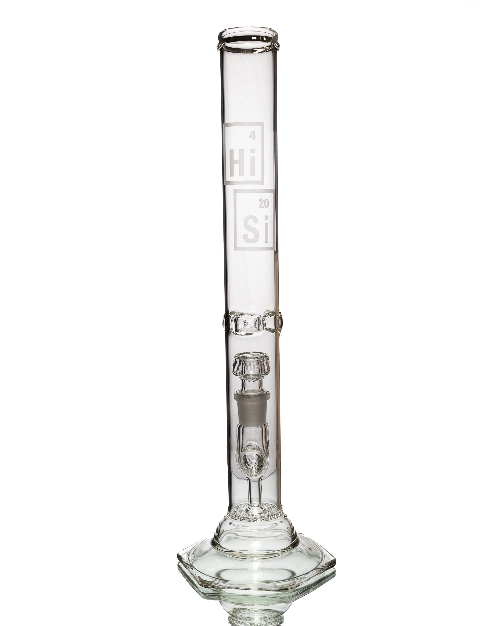 HiSi Glass - 18″ Straight Tube - Geyser Perc